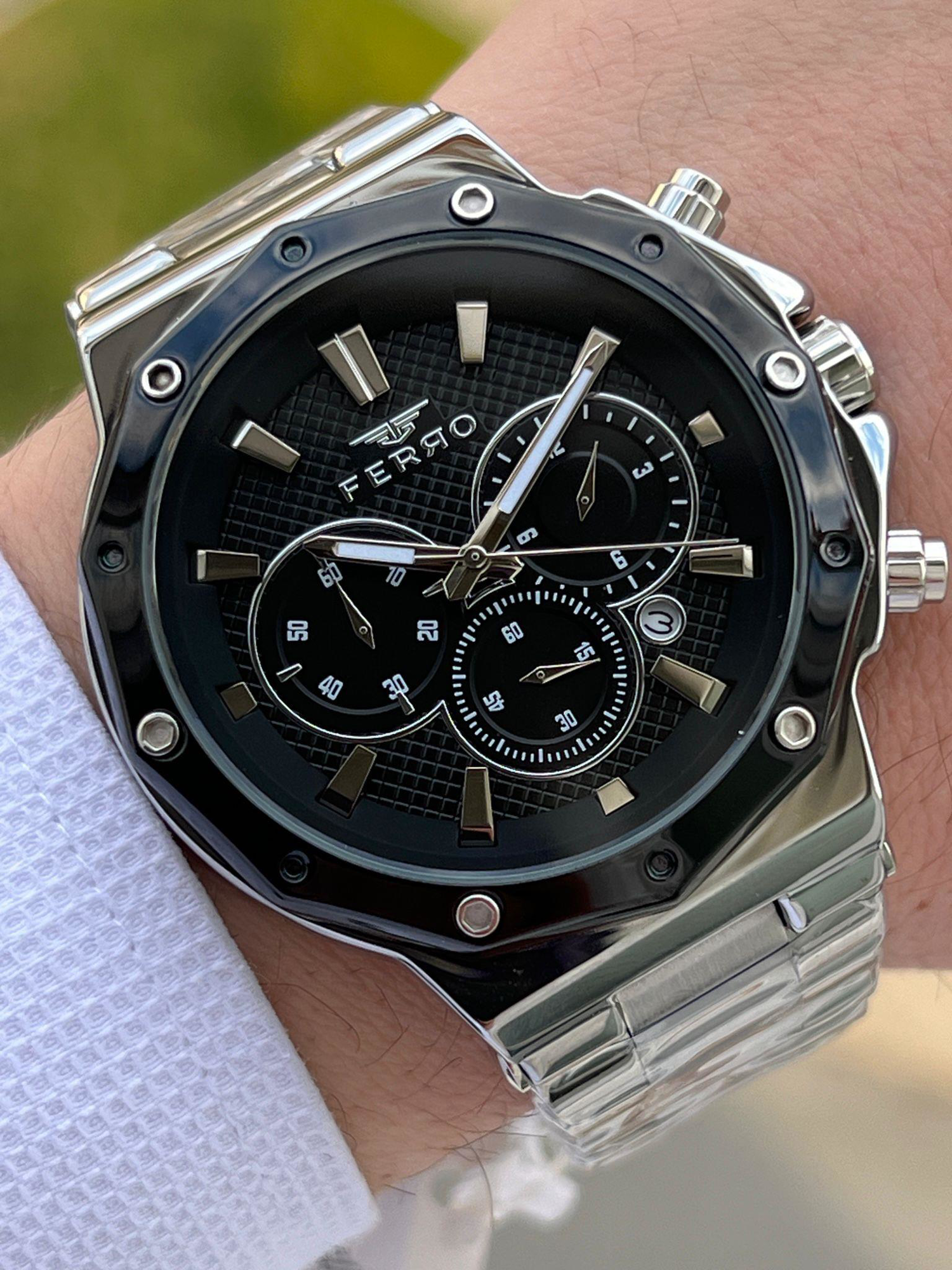 Ferro Çelik Kordon İç Fonksiyonları Aktif Chronograph 30 Mt Su Ge