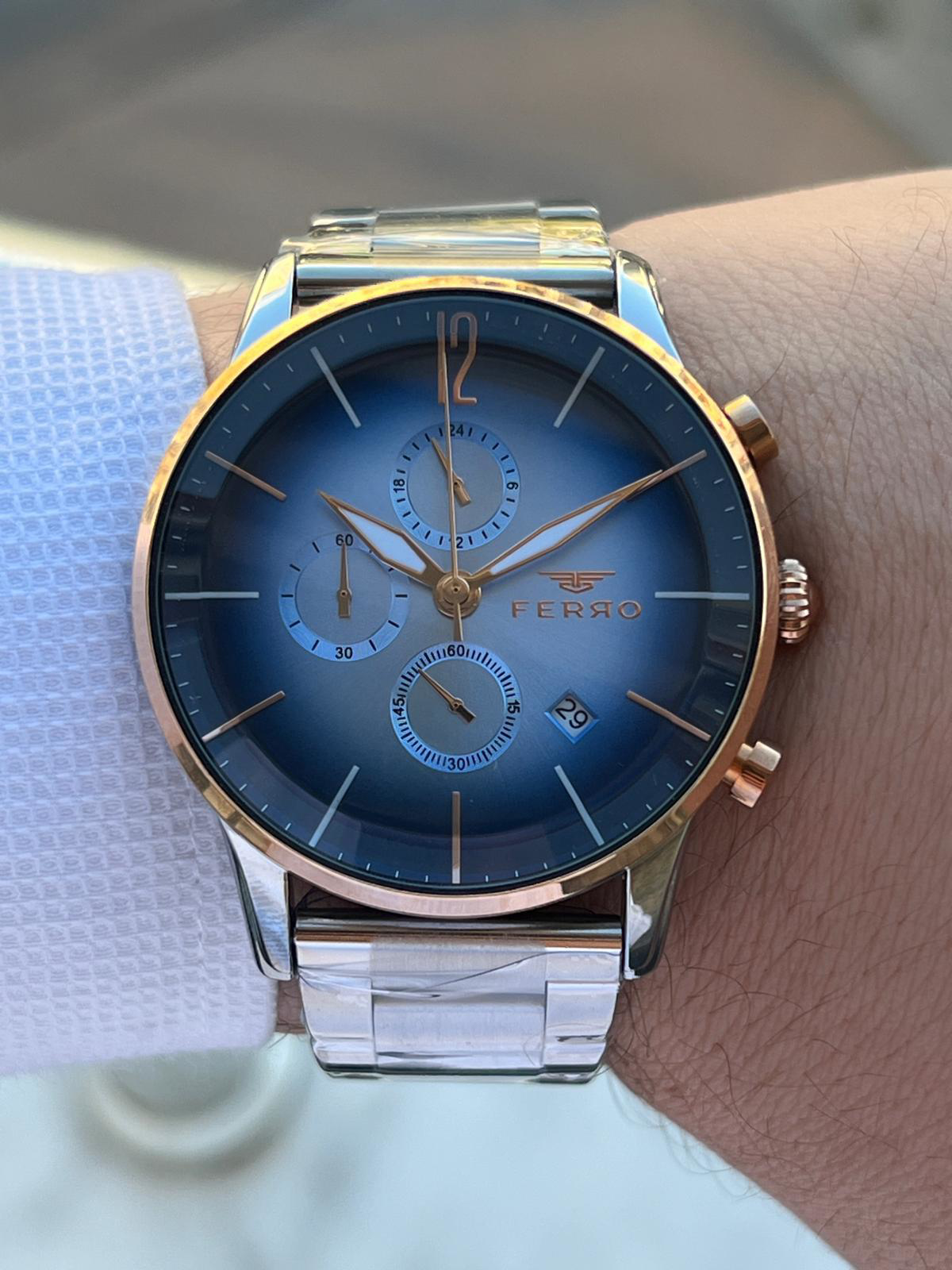 Ferro Çelik Kordon İç Fonksiyonları Aktif Chronograph 30 Mt Su Ge