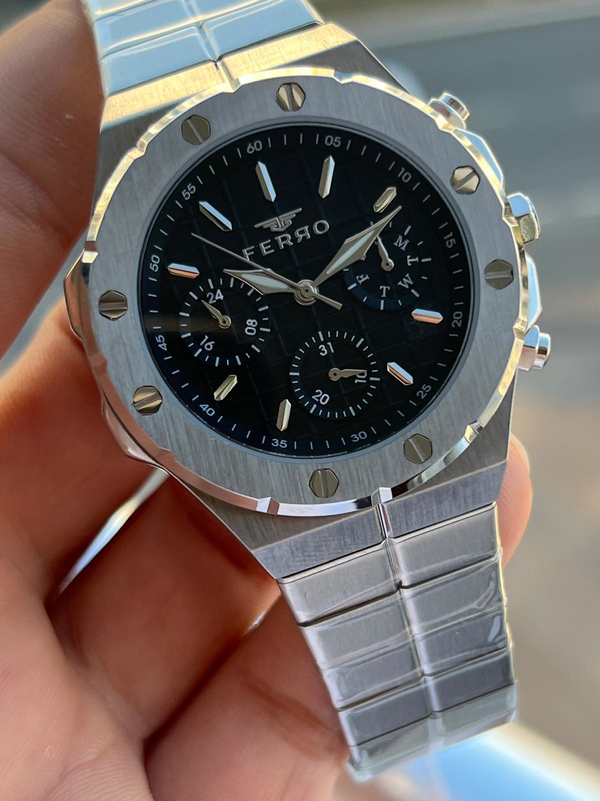 Ferro Çelik Kordon İç Fonksiyonları Aktif Chronograph 30 Mt Su Ge