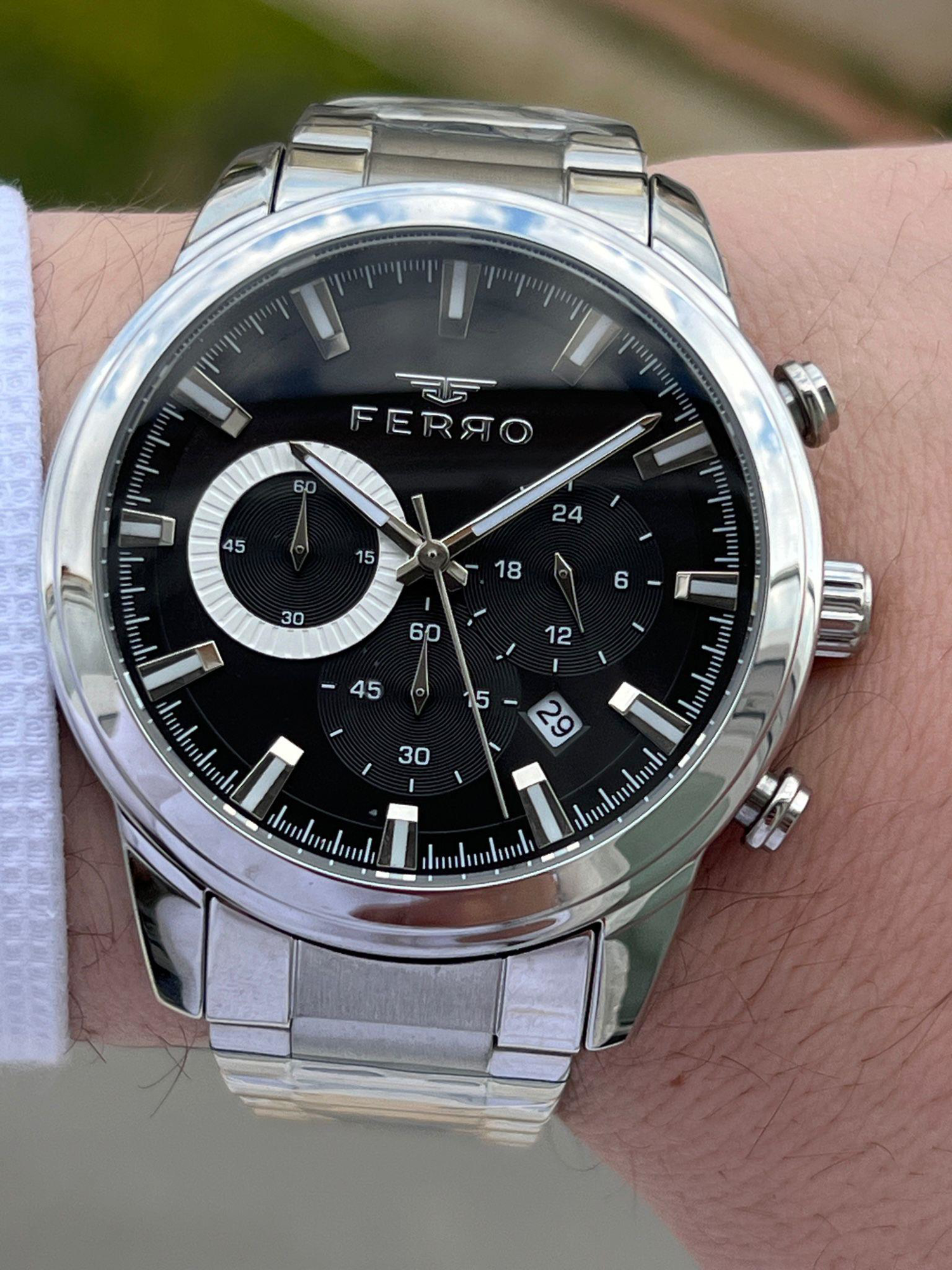 Ferro Çelik Kordon İç Fonksiyonları Aktif Chronograph 30 Mt Su Ge