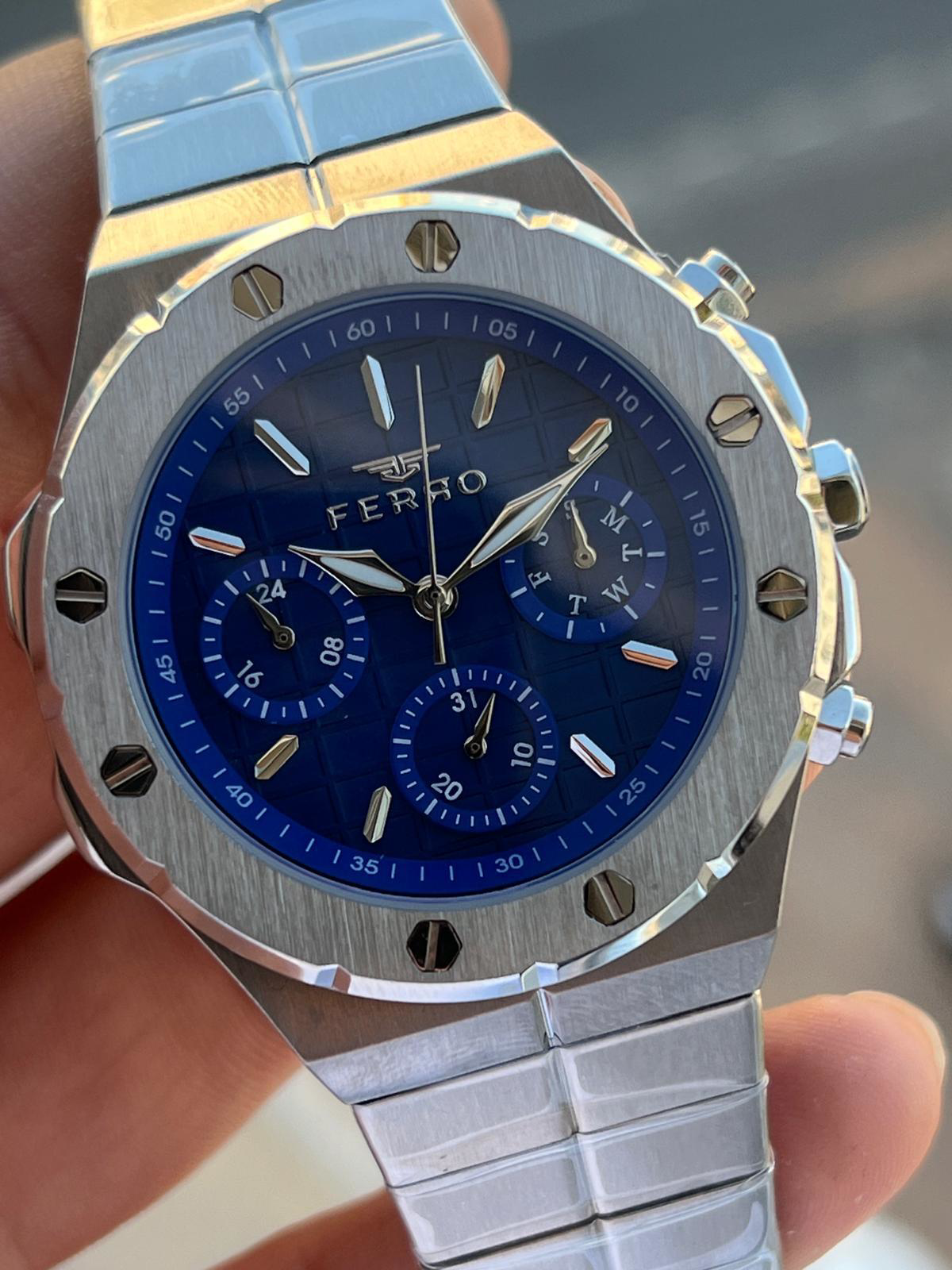 Ferro Çelik Kordon İç Fonksiyonları Aktif Chronograph 30 Mt Su Ge