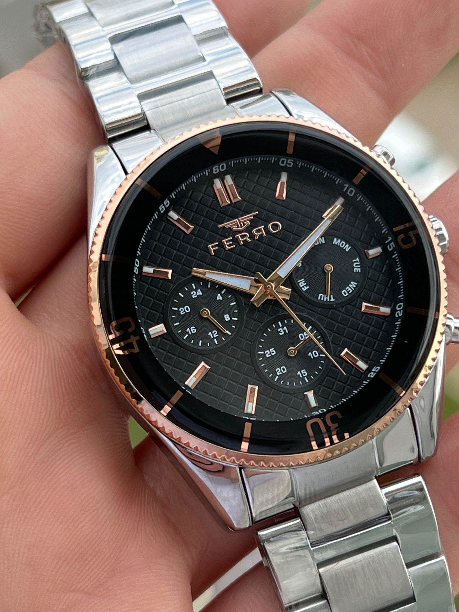 Ferro Çelik Kordon İç Fonksiyonları Aktif Chronograph 30 Mt Su Ge