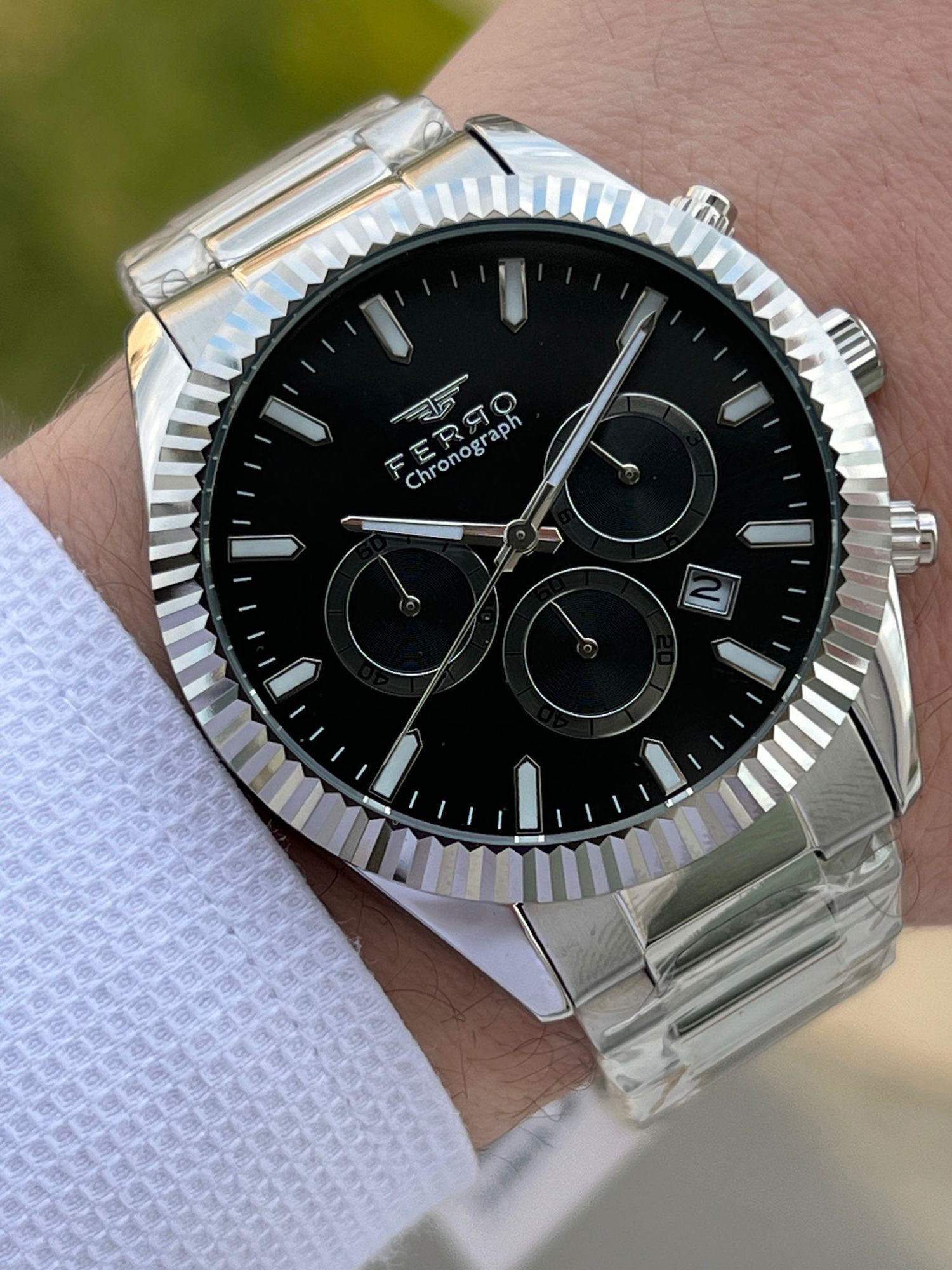 Ferro Çelik Kordon İç Fonksiyonları Aktif Chronograph 30 Mt Su Ge