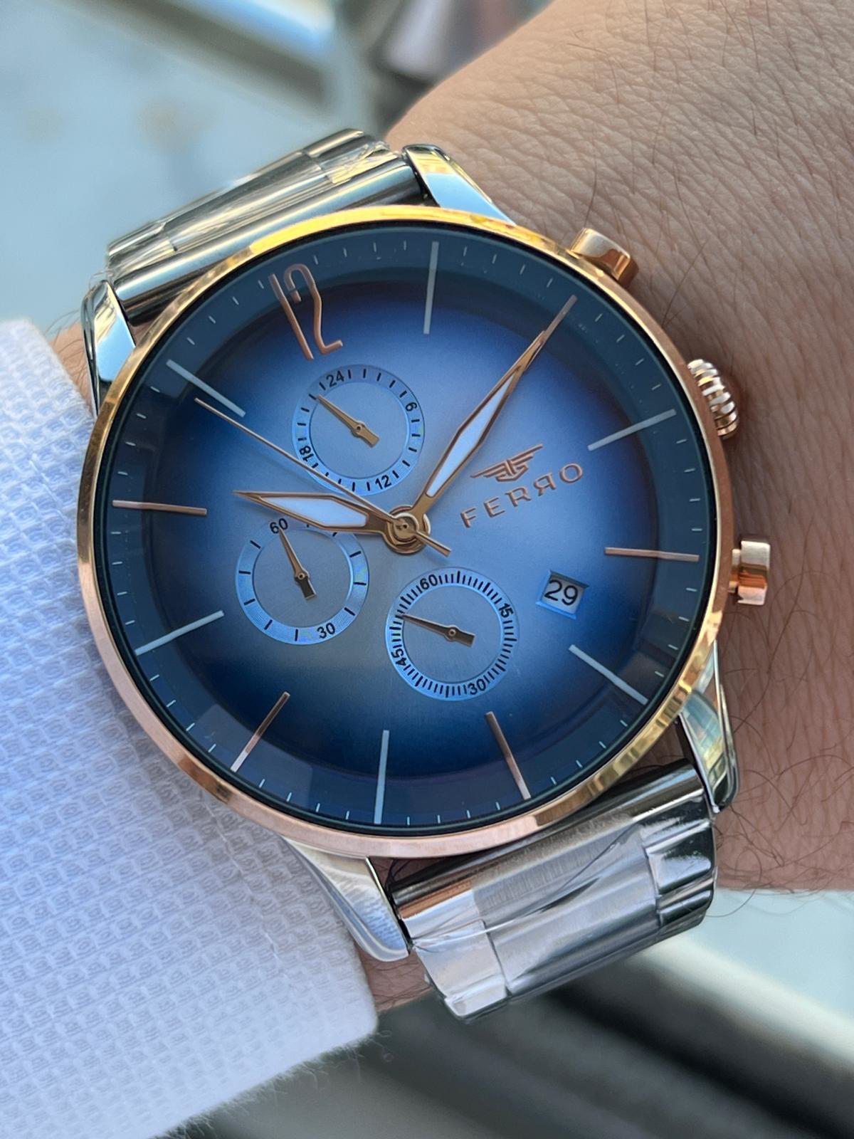 Ferro Çelik Kordon İç Fonksiyonları Aktif Chronograph 30 Mt Su Ge