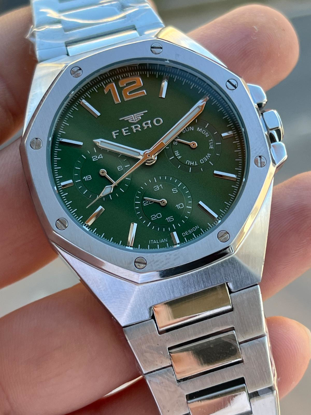 Ferro Çelik Kordon İç Fonksiyonları Aktif Chronograph 30 Mt Su Ge