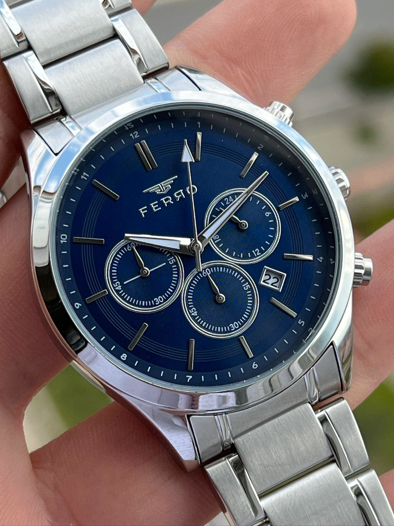 Ferro Çelik Kordon İç Fonksiyonları Aktif Chronograph 30 Mt Su Ge