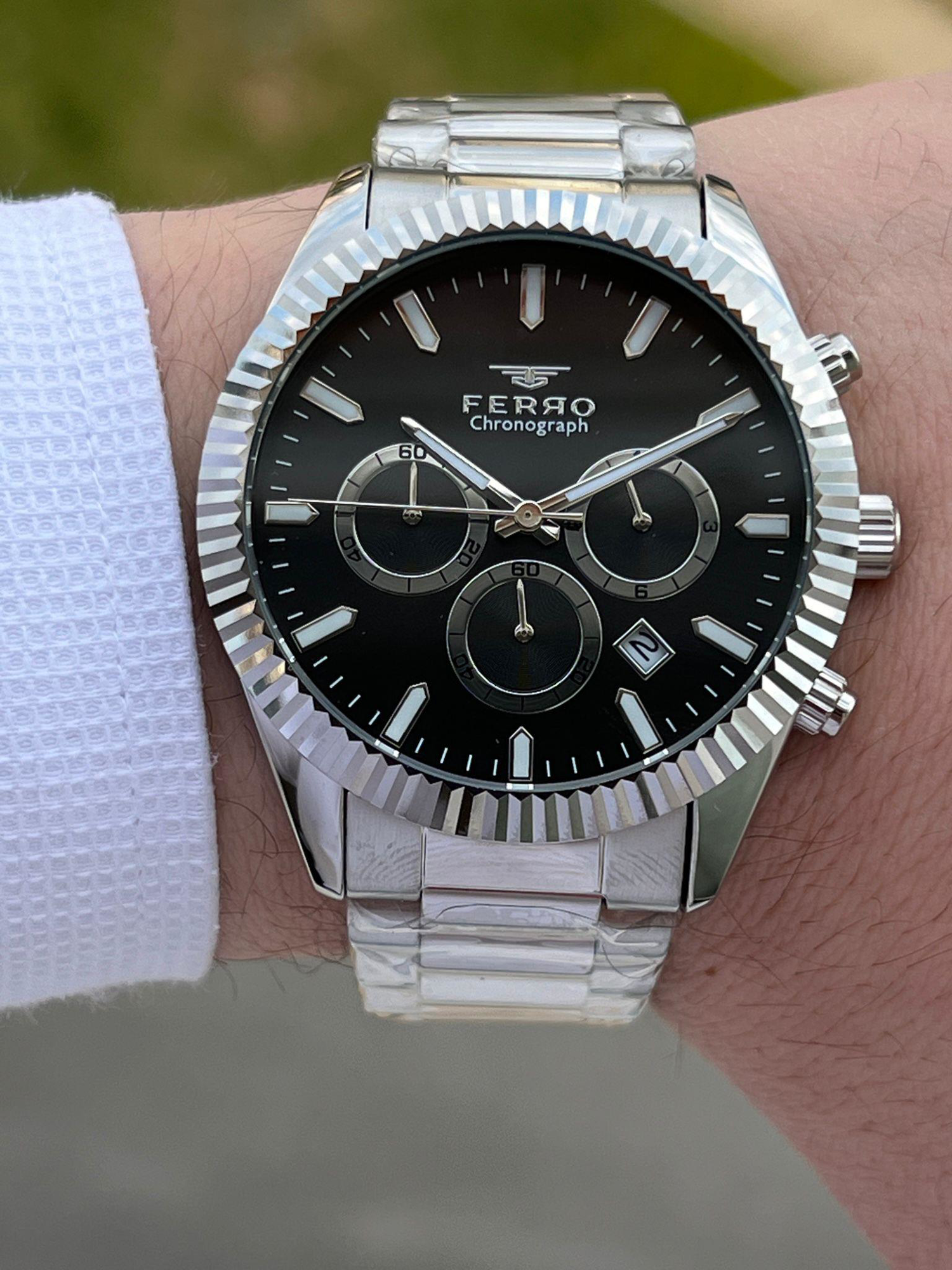 Ferro Çelik Kordon İç Fonksiyonları Aktif Chronograph 30 Mt Su Ge