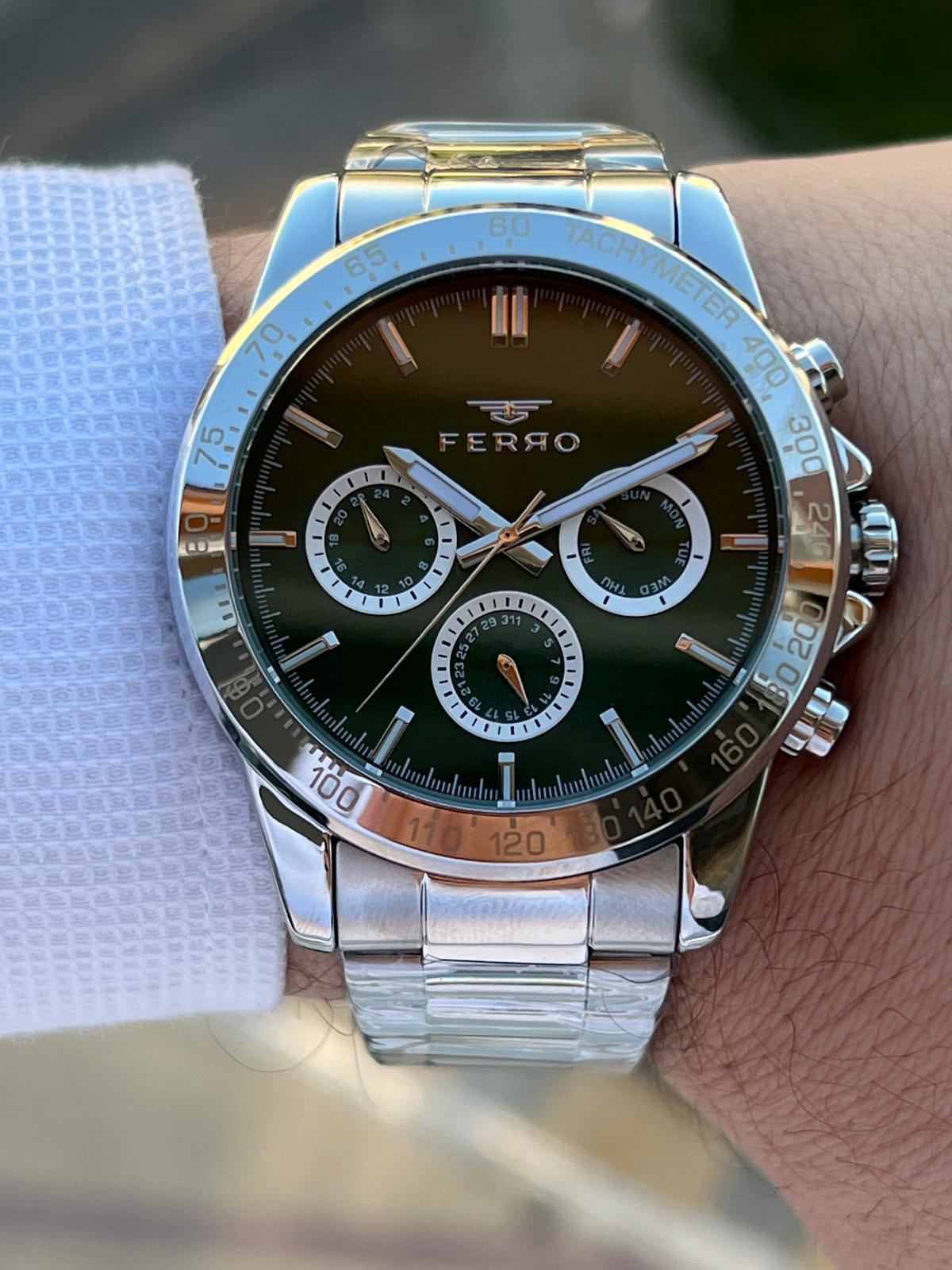Ferro Çelik Kordon İç Fonksiyonları Aktif Chronograph 30 Mt Su Ge