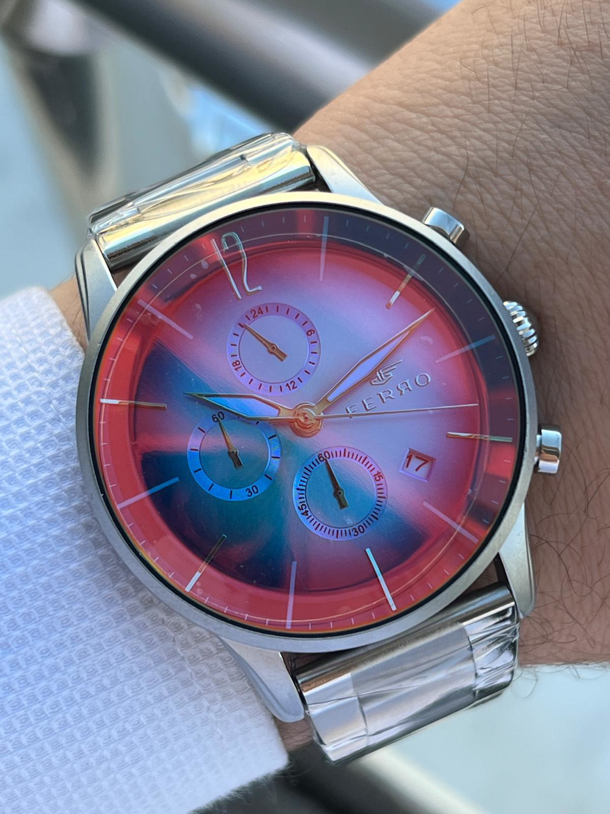 Ferro Çelik Kordon İç Fonksiyonları Aktif Chronograph 30 Mt Su Ge