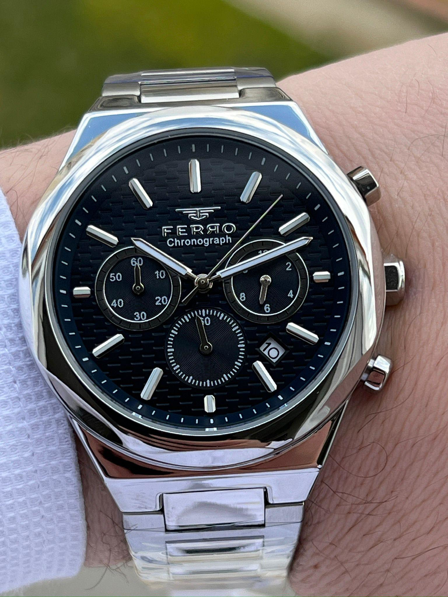 Ferro Çelik Kordon İç Fonksiyonları Aktif Chronograph 30 Mt Su Ge
