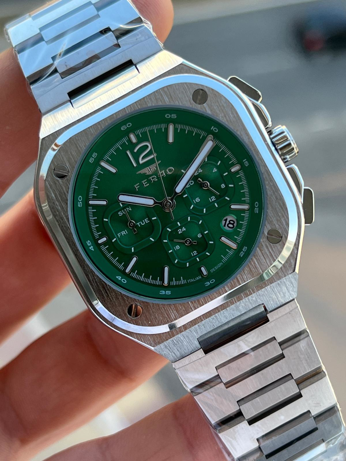 Ferro Çelik Kordon İç Fonksiyonları Aktif Chronograph 30 Mt Su Ge