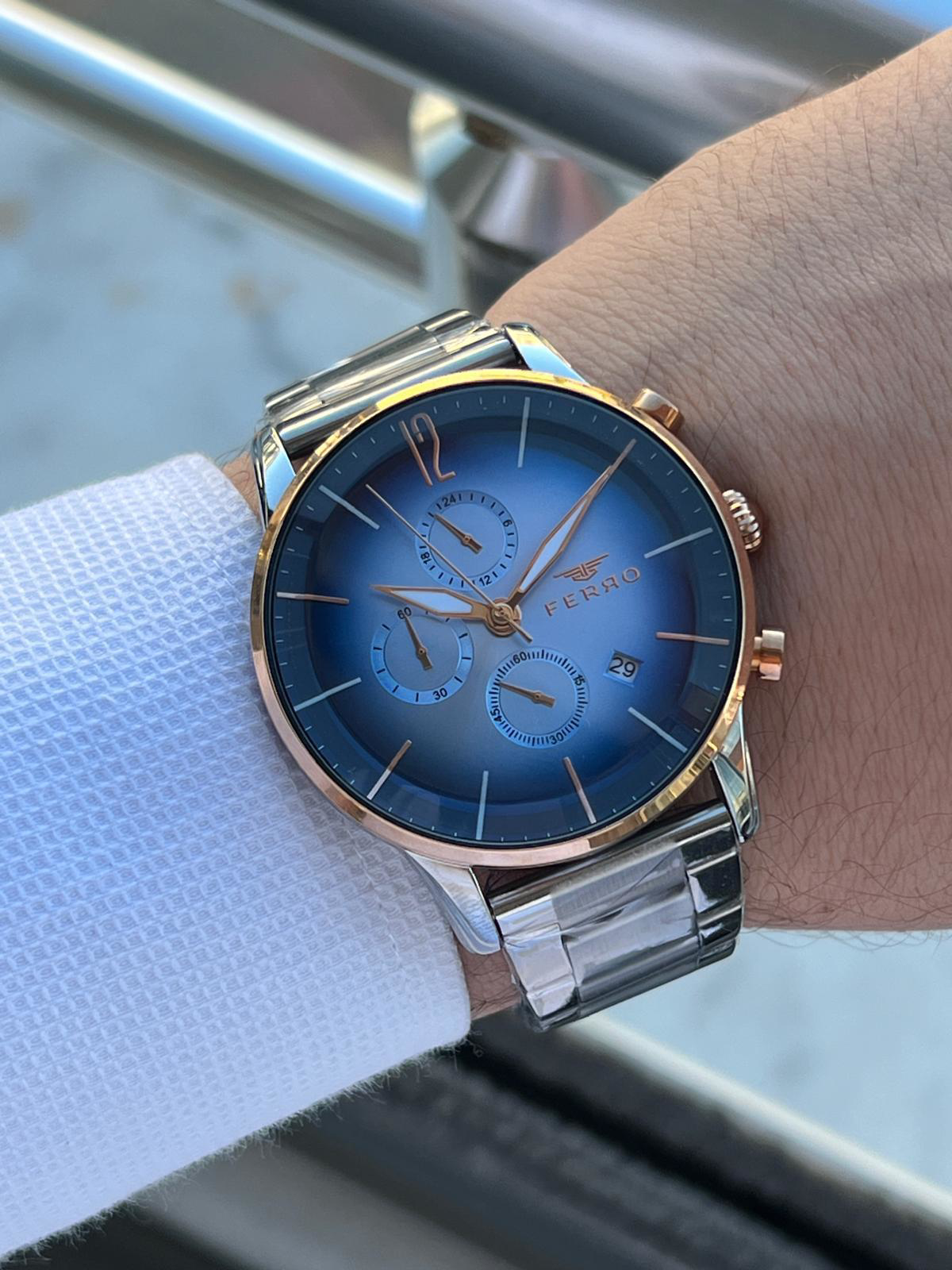Ferro Çelik Kordon İç Fonksiyonları Aktif Chronograph 30 Mt Su Ge