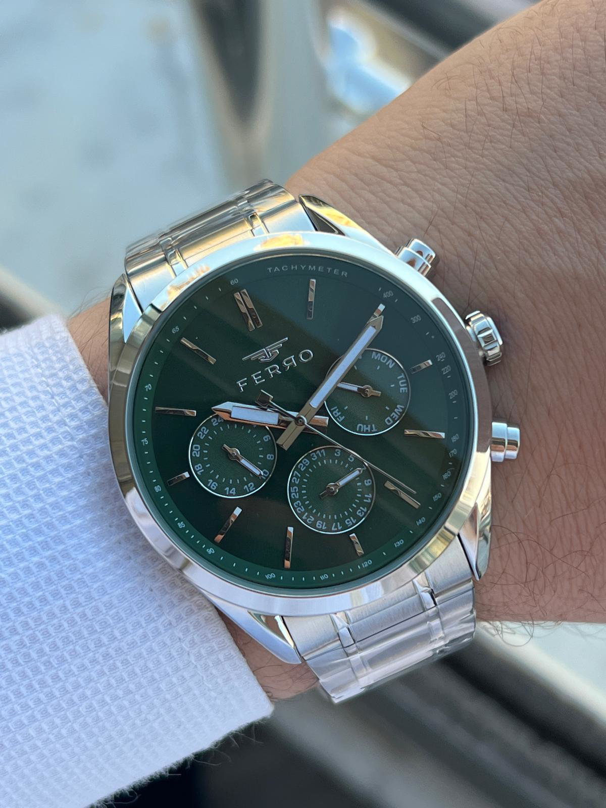 Ferro Çelik Kordon İç Fonksiyonları Aktif Chronograph 30 Mt Su Ge