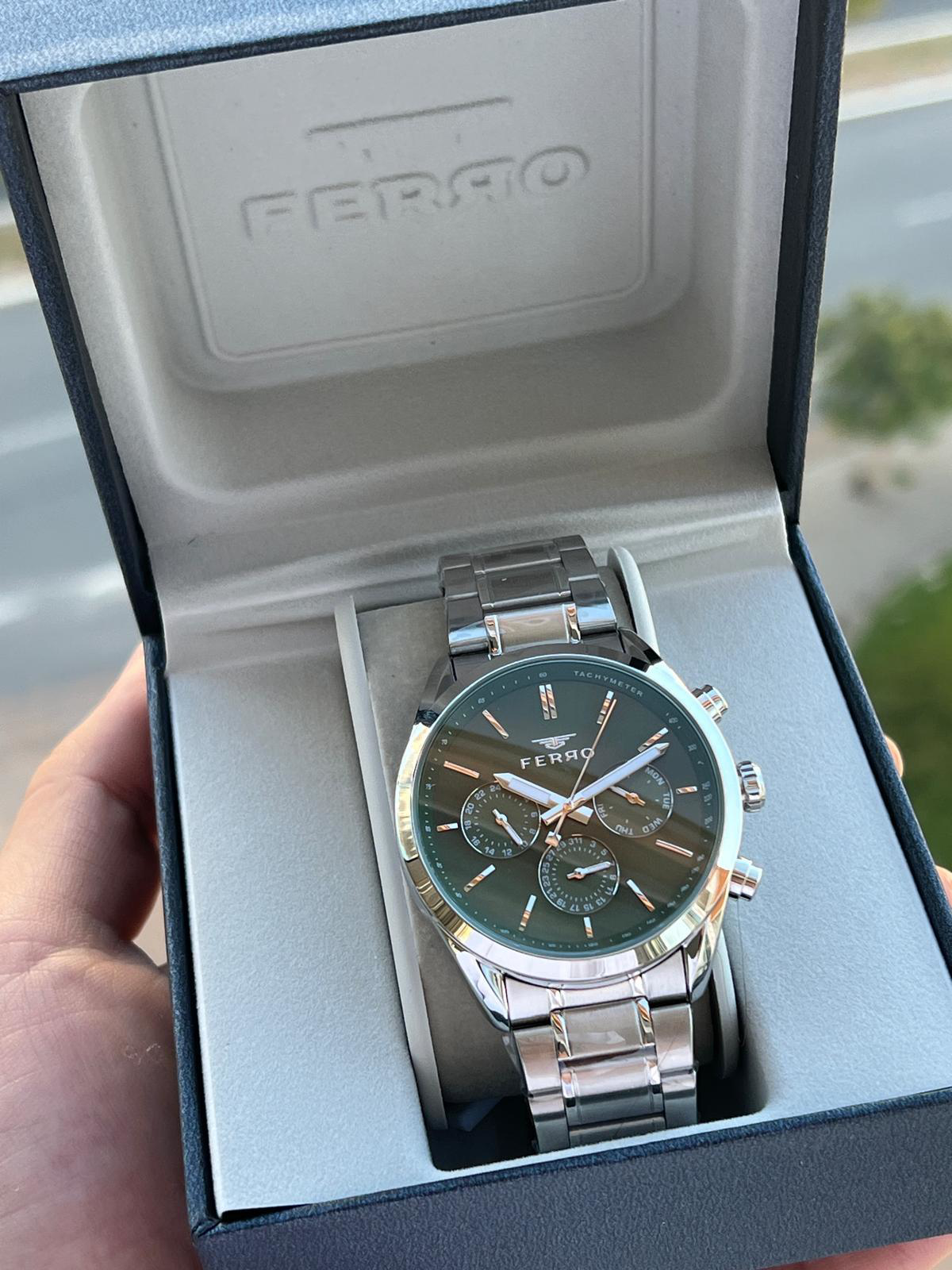 Ferro Çelik Kordon İç Fonksiyonları Aktif Chronograph 30 Mt Su Ge