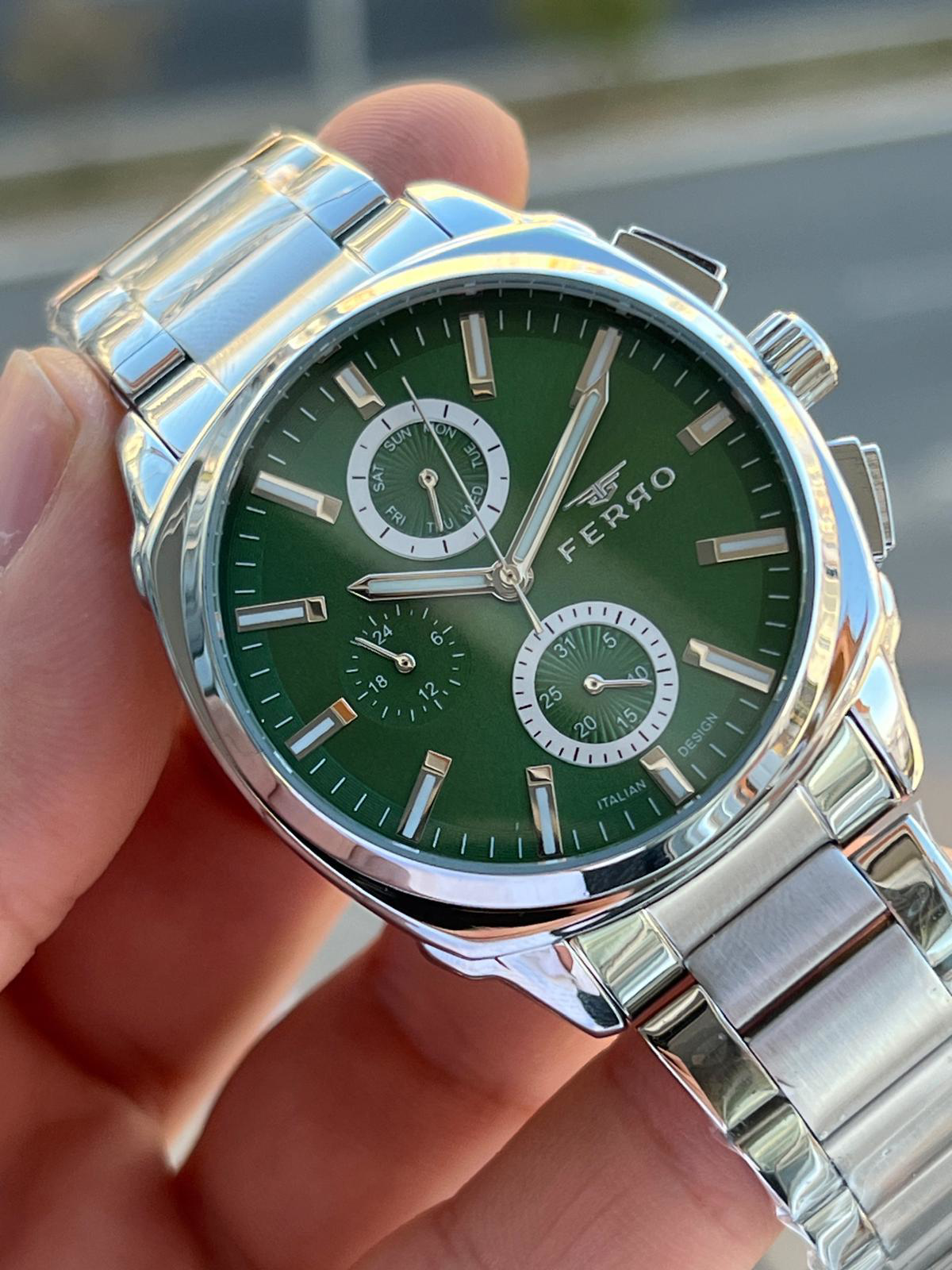 Ferro Çelik Kordon İç Fonksiyonları Aktif Chronograph 30 Mt Su Ge