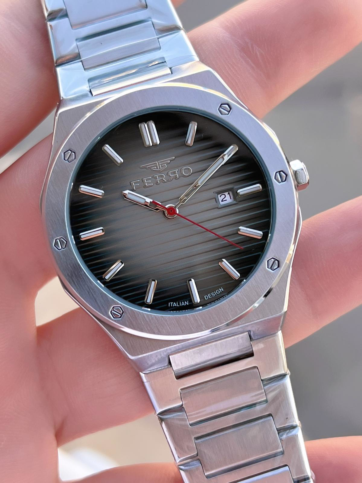Ferro Çelik Kordon Nişan Ve Damat Saati Olarak ITALIAN DESIGN 3 A