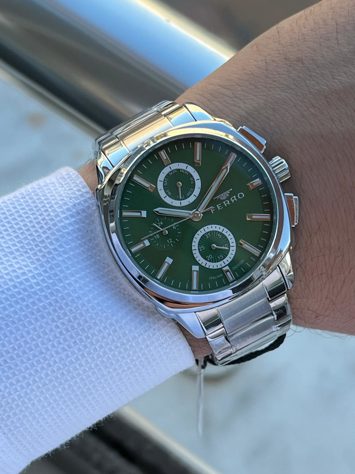 Ferro Çelik Kordon İç Fonksiyonları Aktif Chronograph 30 Mt Su Ge