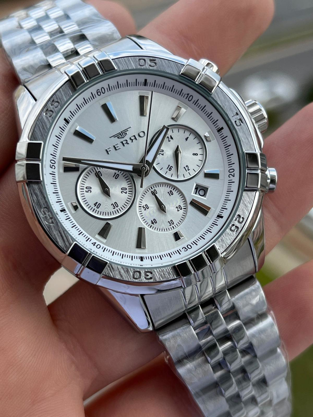 Ferro Çelik Kordon İç Fonksiyonları Aktif Chronograph 30 Mt Su Ge