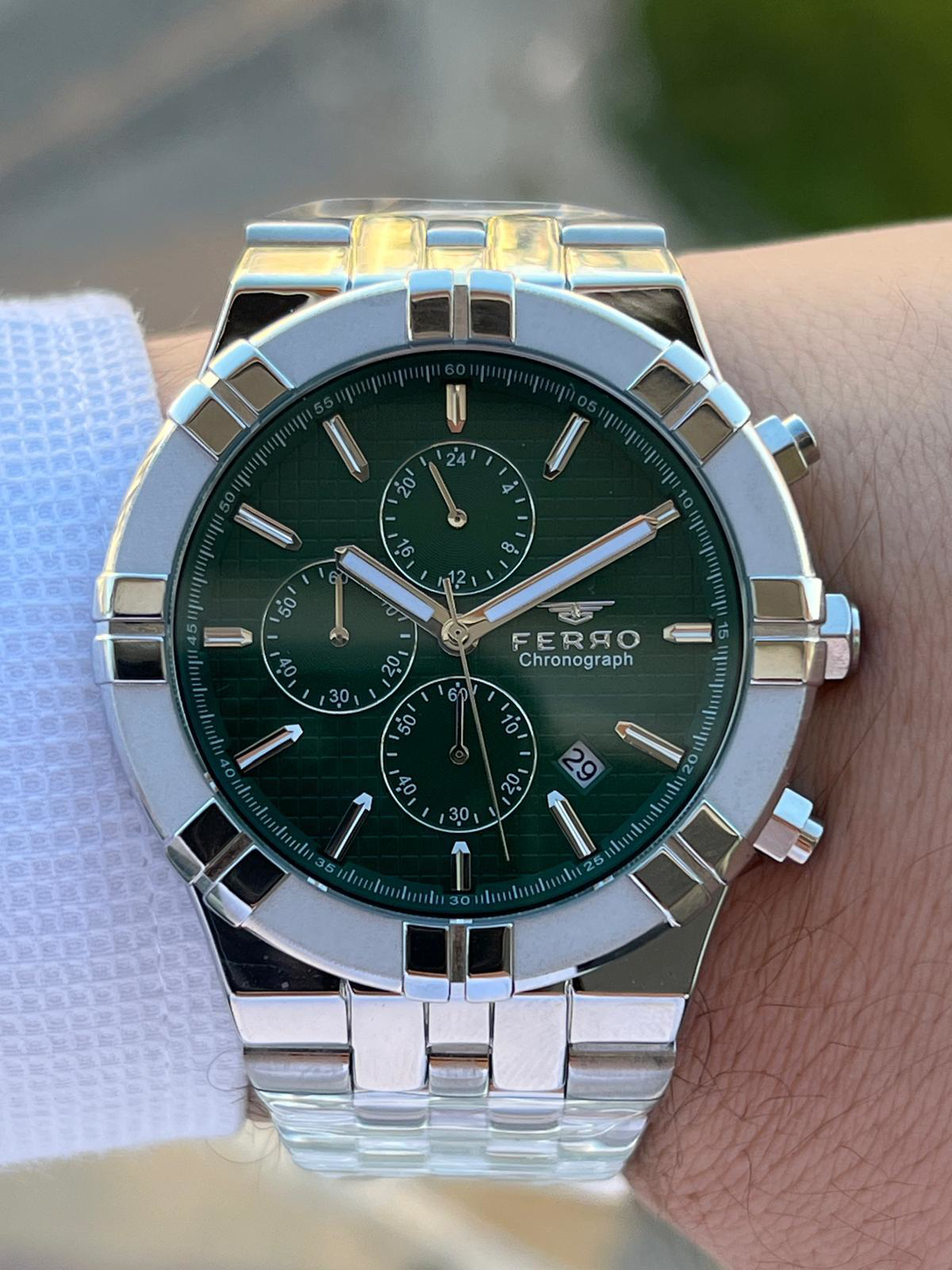 Ferro Çelik Kordon İç Fonksiyonları Aktif Chronograph 30 Mt Su Ge