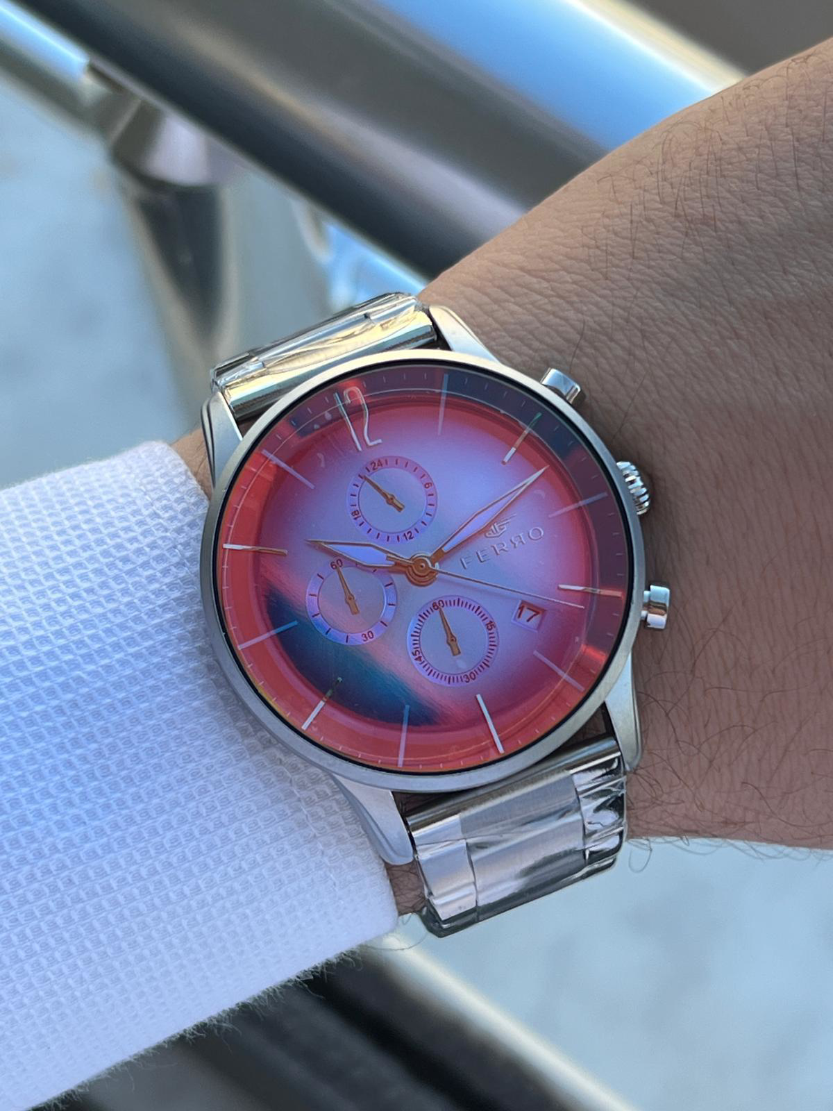 Ferro Çelik Kordon İç Fonksiyonları Aktif Chronograph 30 Mt Su Ge