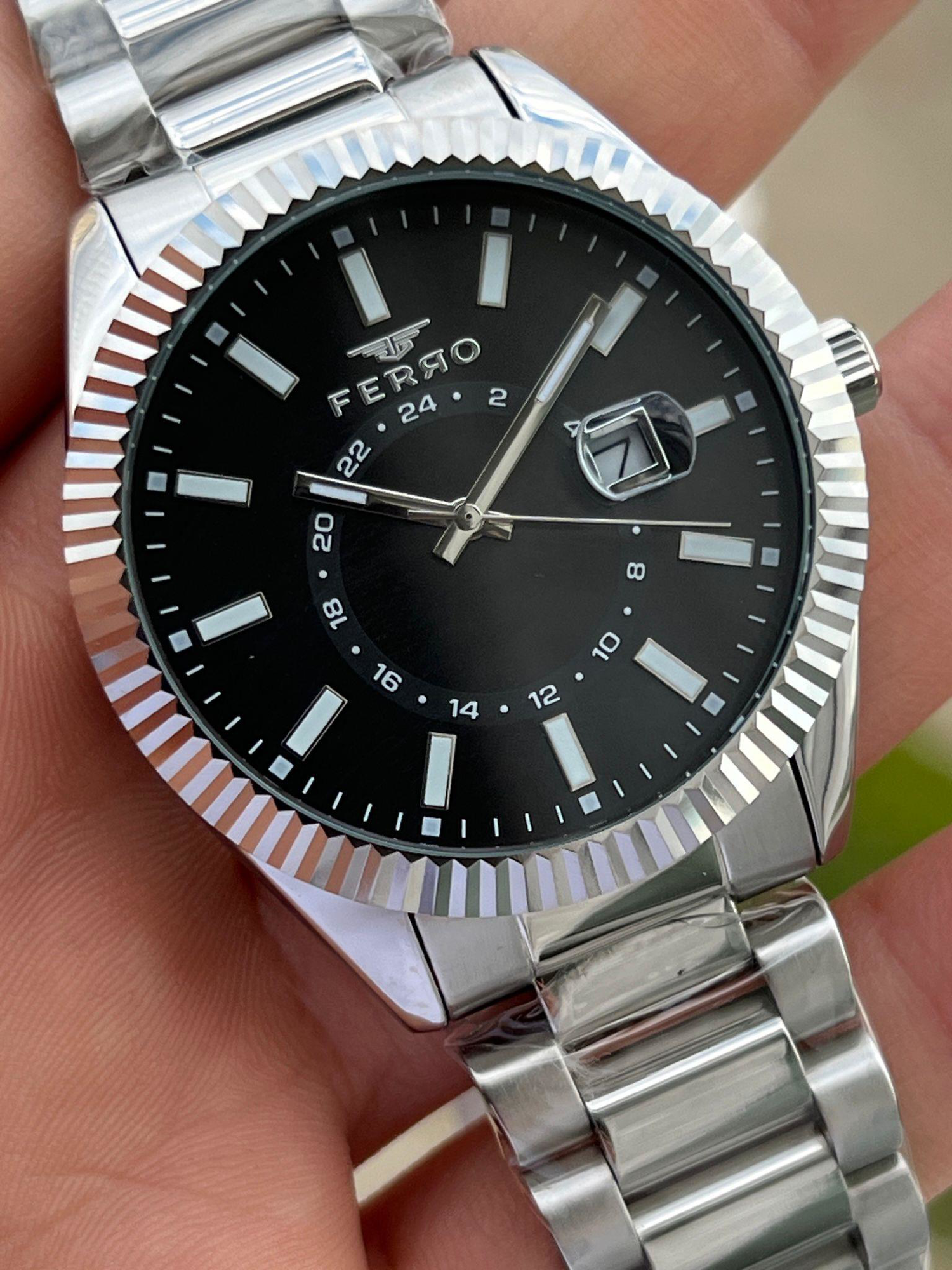 Ferro Çelik Kordon İç Fonksiyonları Aktif Chronograph 30 Mt Su Ge