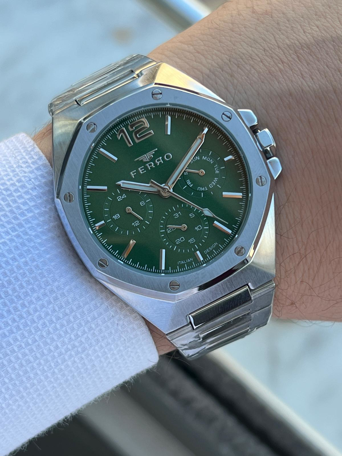 Ferro Çelik Kordon İç Fonksiyonları Aktif Chronograph 30 Mt Su Ge