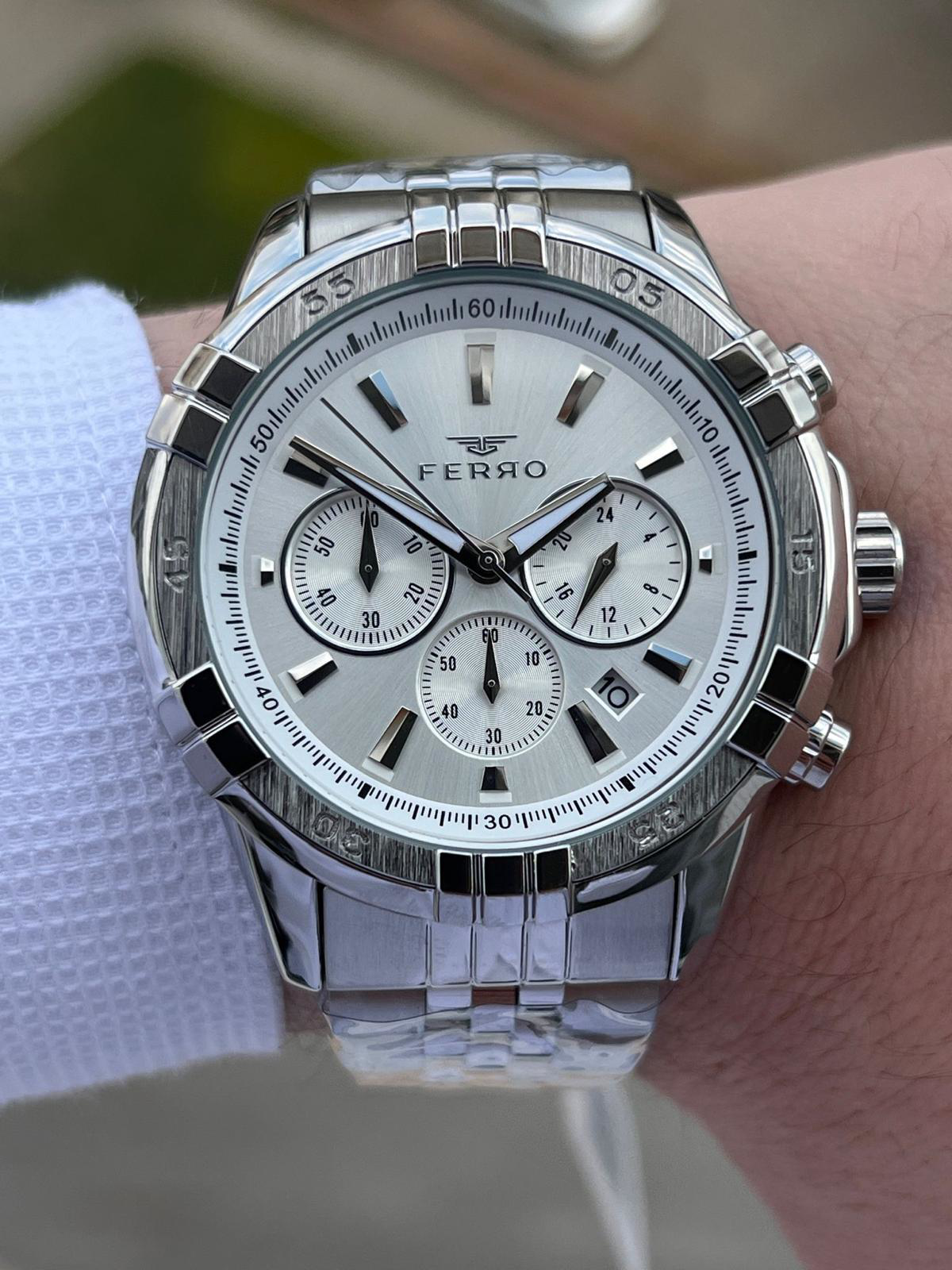 Ferro Çelik Kordon İç Fonksiyonları Aktif Chronograph 30 Mt Su Ge