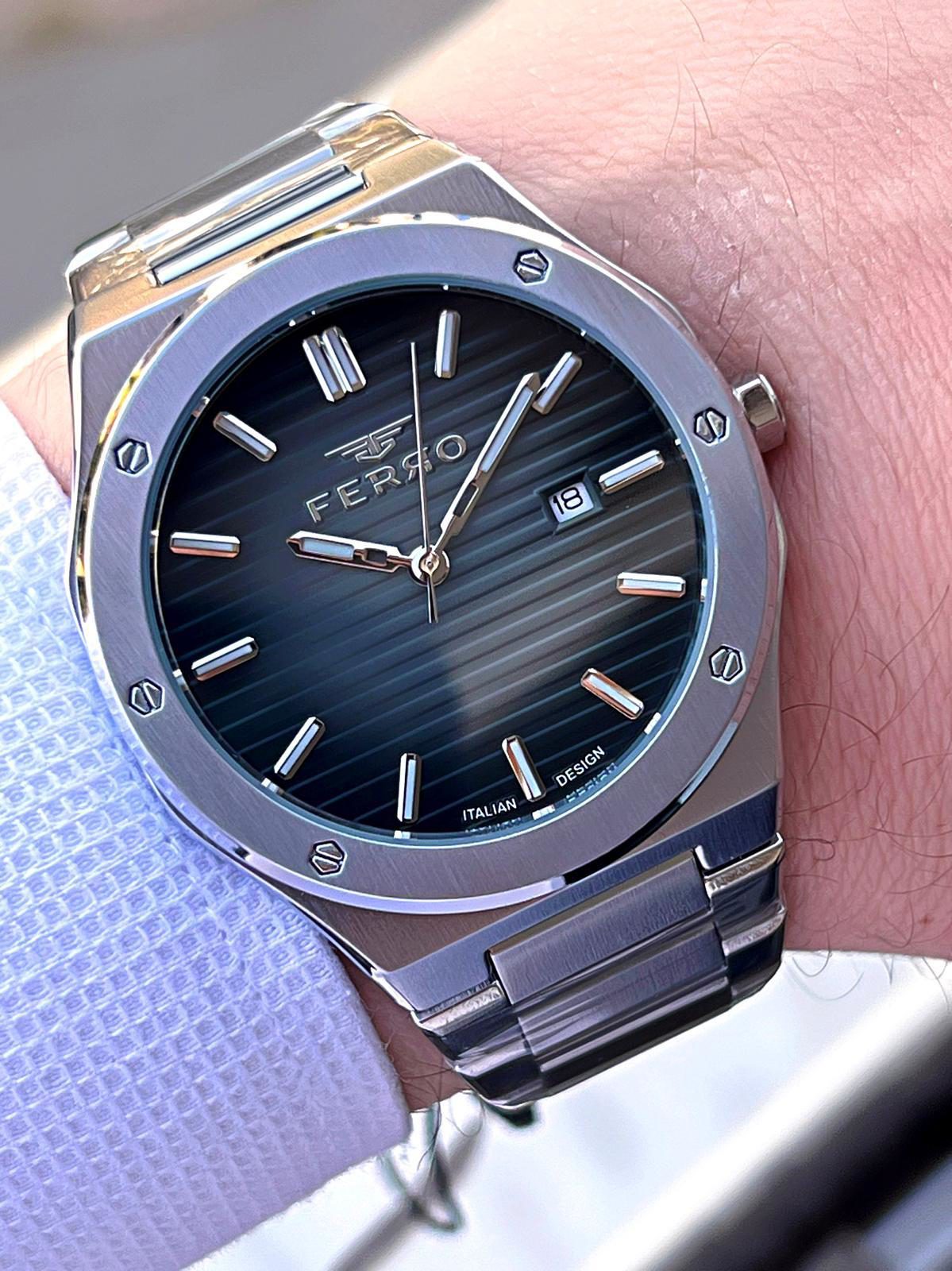 Ferro Çelik Kordon Nişan Ve Damat Saati Olarak ITALIAN DESIGN 3 A