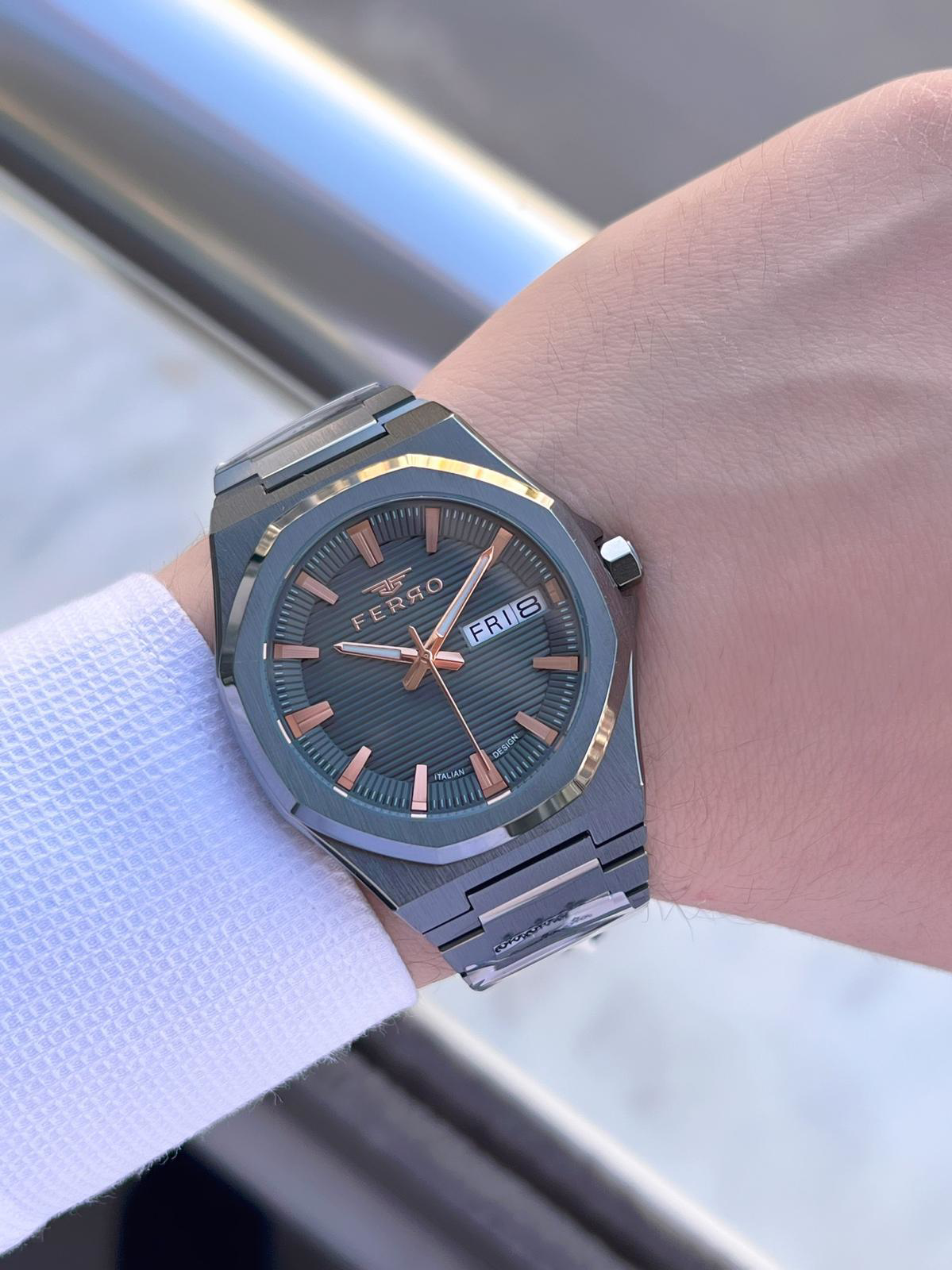 Ferro Çelik Kordon Nişan Ve Damat Saati Olarak ITALIAN DESIGN 3 A