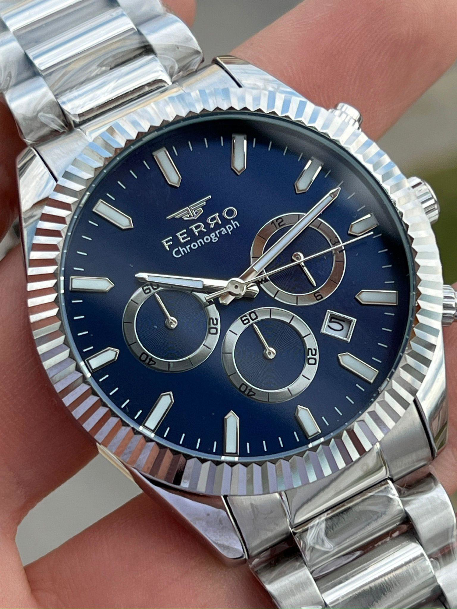 Ferro Çelik Kordon İç Fonksiyonları Aktif Chronograph 30 Mt Su Ge