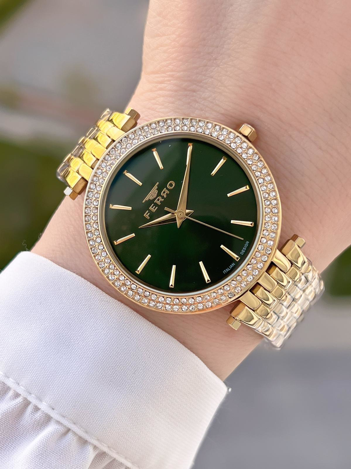 Ferro Çelik Kordon Taşlı Kasa İTALIAN DESIGN  2 Yıl Garantili Kad