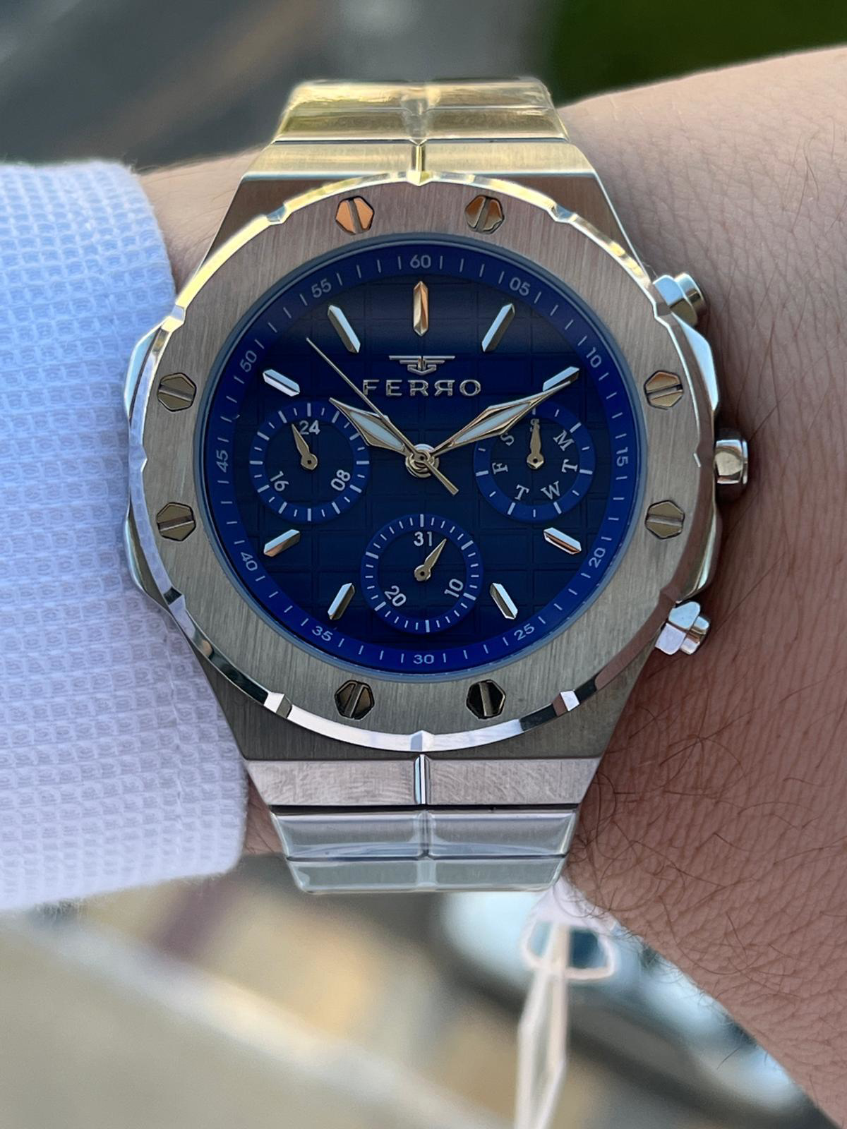 Ferro Çelik Kordon İç Fonksiyonları Aktif Chronograph 30 Mt Su Ge