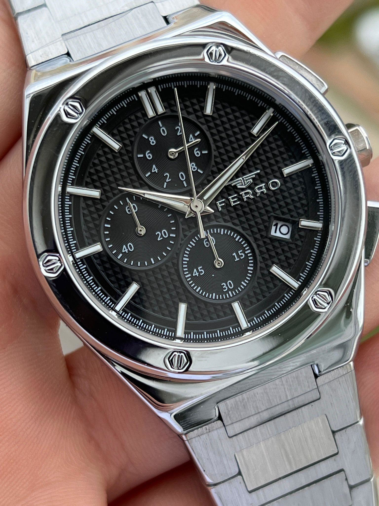 Ferro Çelik Kordon İç Fonksiyonları Aktif Chronograph 30 Mt Su Ge