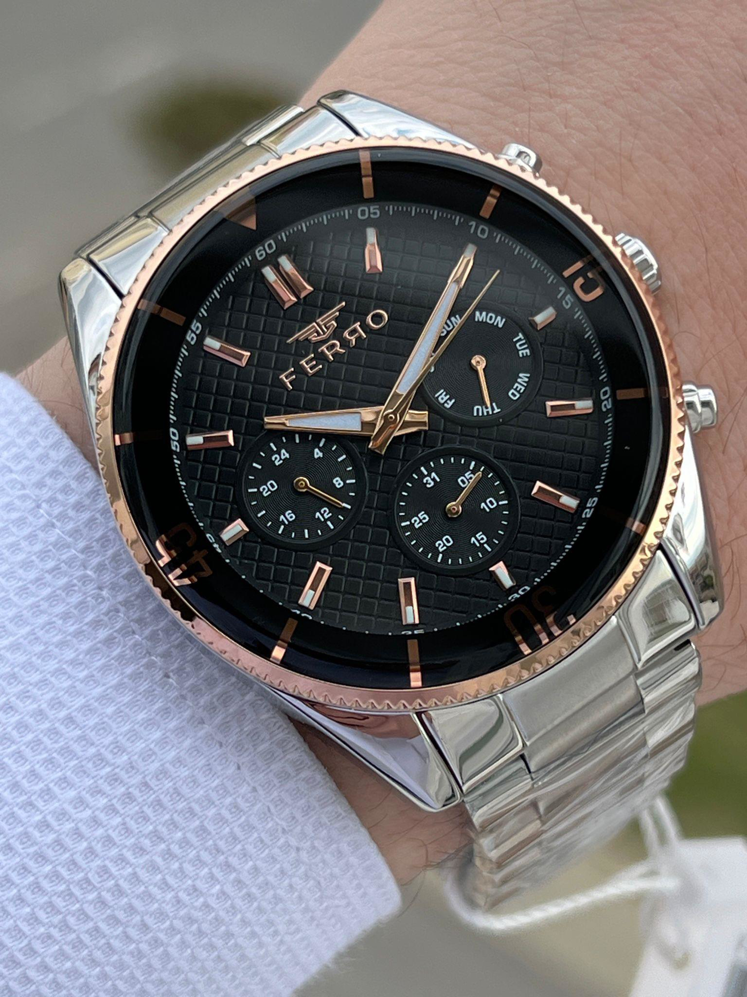 Ferro Çelik Kordon İç Fonksiyonları Aktif Chronograph 30 Mt Su Ge