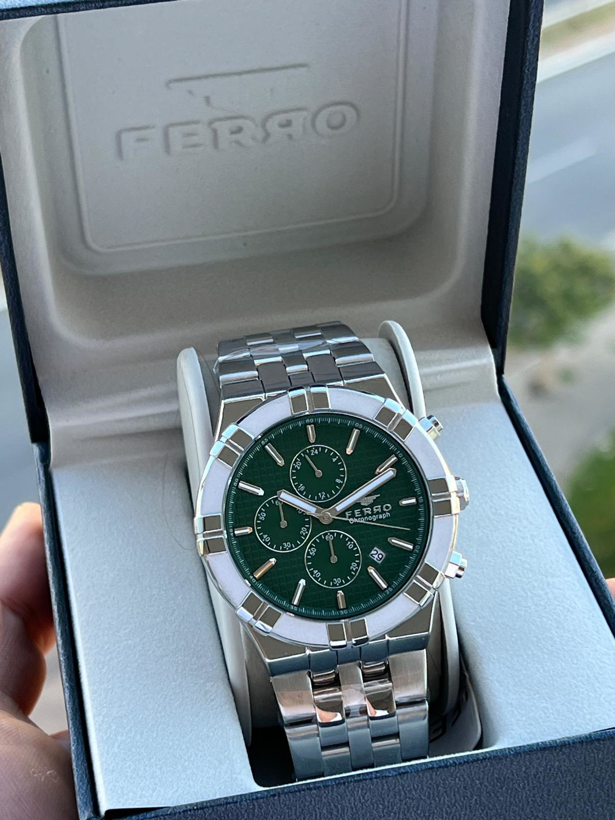 Ferro Çelik Kordon İç Fonksiyonları Aktif Chronograph 30 Mt Su Ge