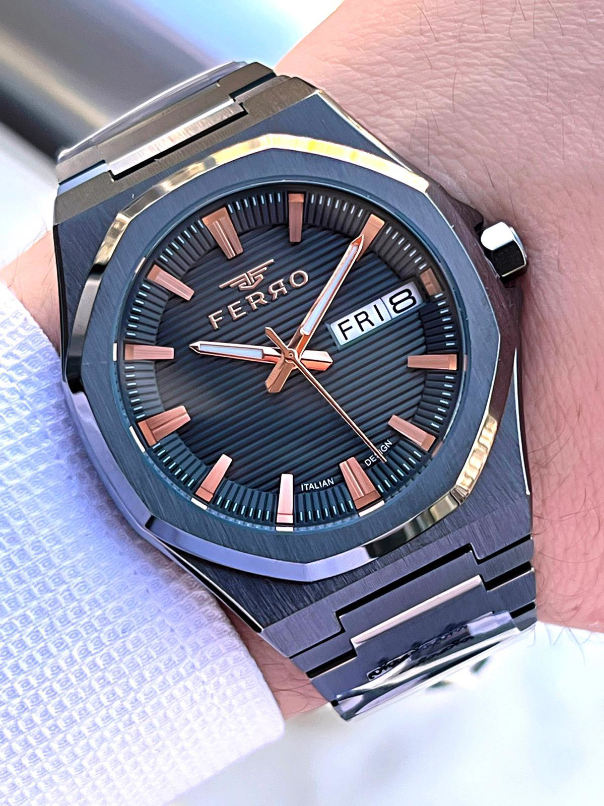 Ferro Çelik Kordon Nişan Ve Damat Saati Olarak ITALIAN DESIGN 3 A