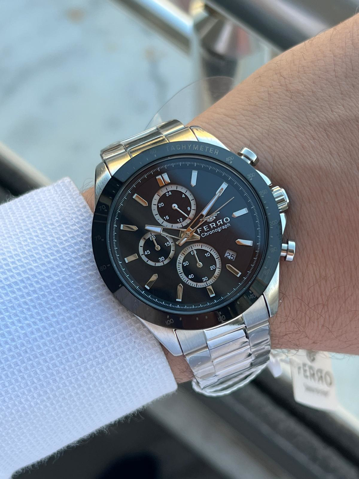 Ferro Çelik Kordon İç Fonksiyonları Aktif Chronograph 30 Mt Su Ge