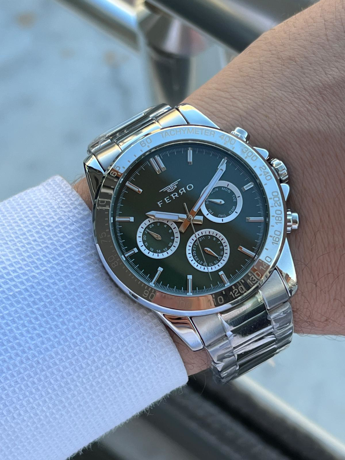 Ferro Çelik Kordon İç Fonksiyonları Aktif Chronograph 30 Mt Su Ge