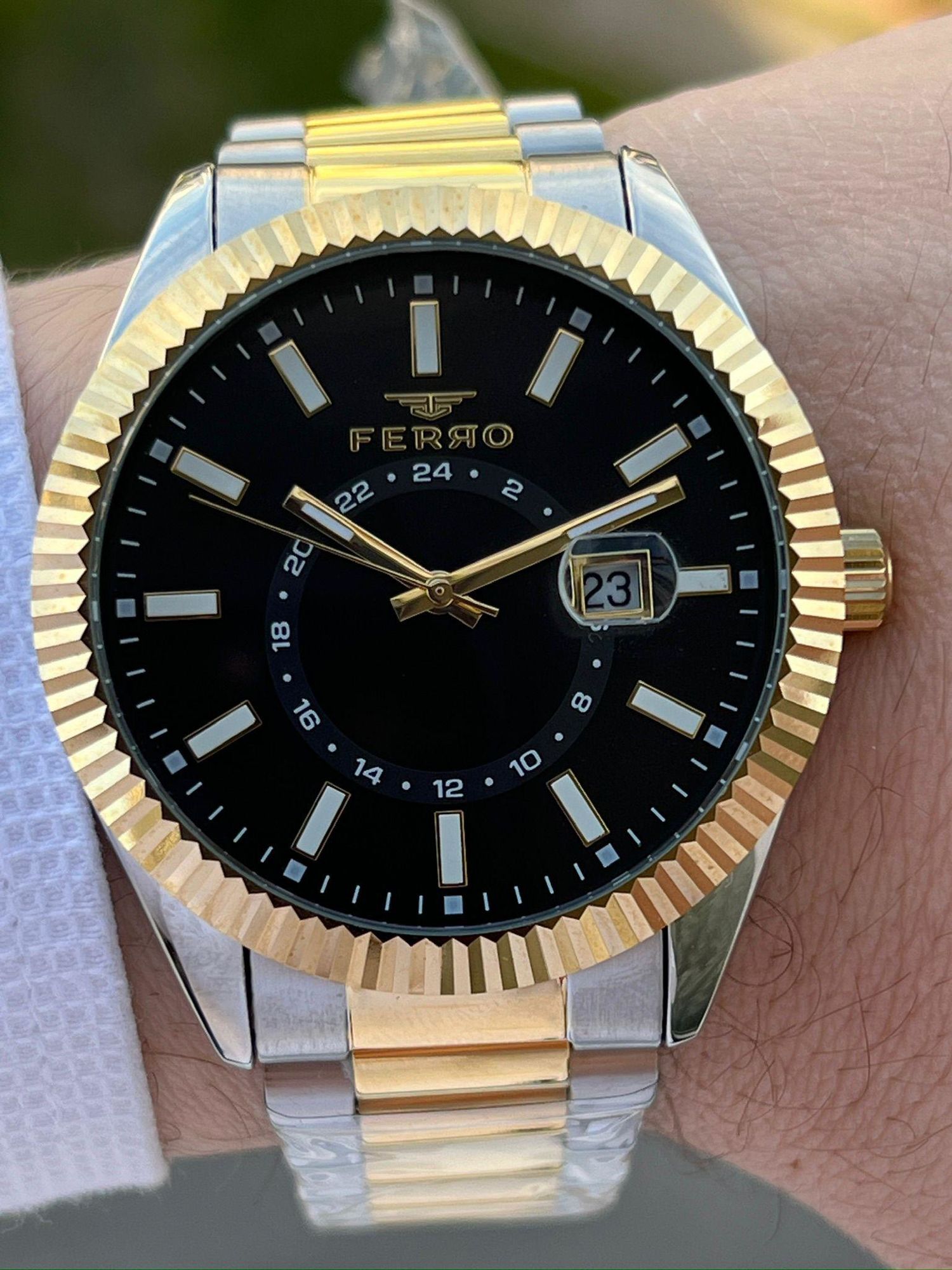 Ferro Çelik Kordon Takvimli 30 Mt Su Geçirmez Erkek Kol Saat EFM1