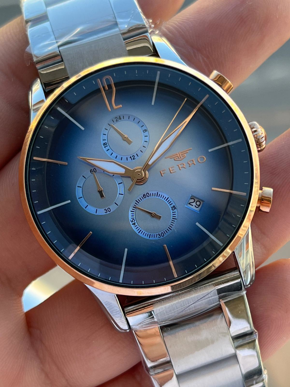 Ferro Çelik Kordon İç Fonksiyonları Aktif Chronograph 30 Mt Su Ge
