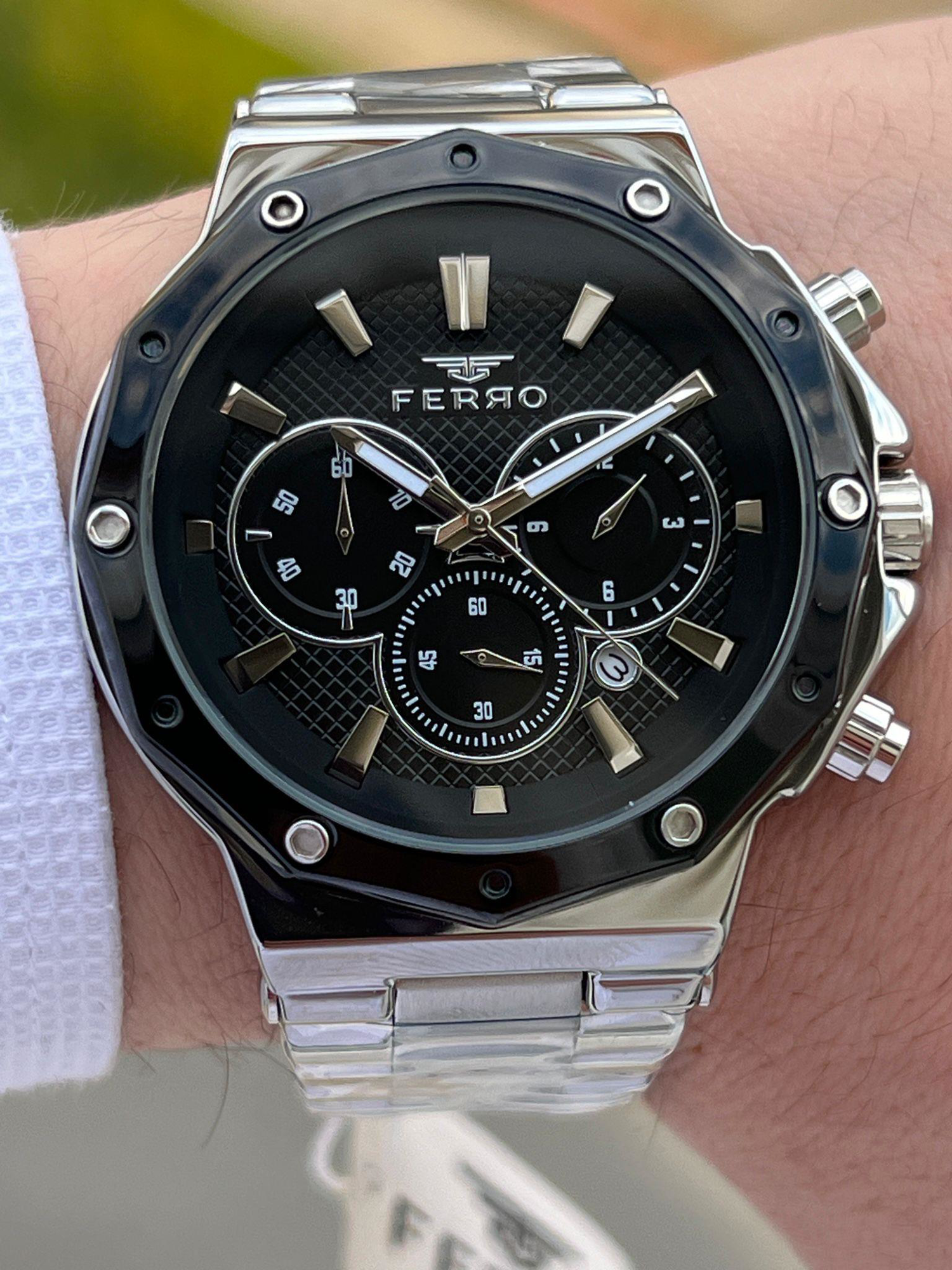 Ferro Çelik Kordon İç Fonksiyonları Aktif Chronograph 30 Mt Su Ge