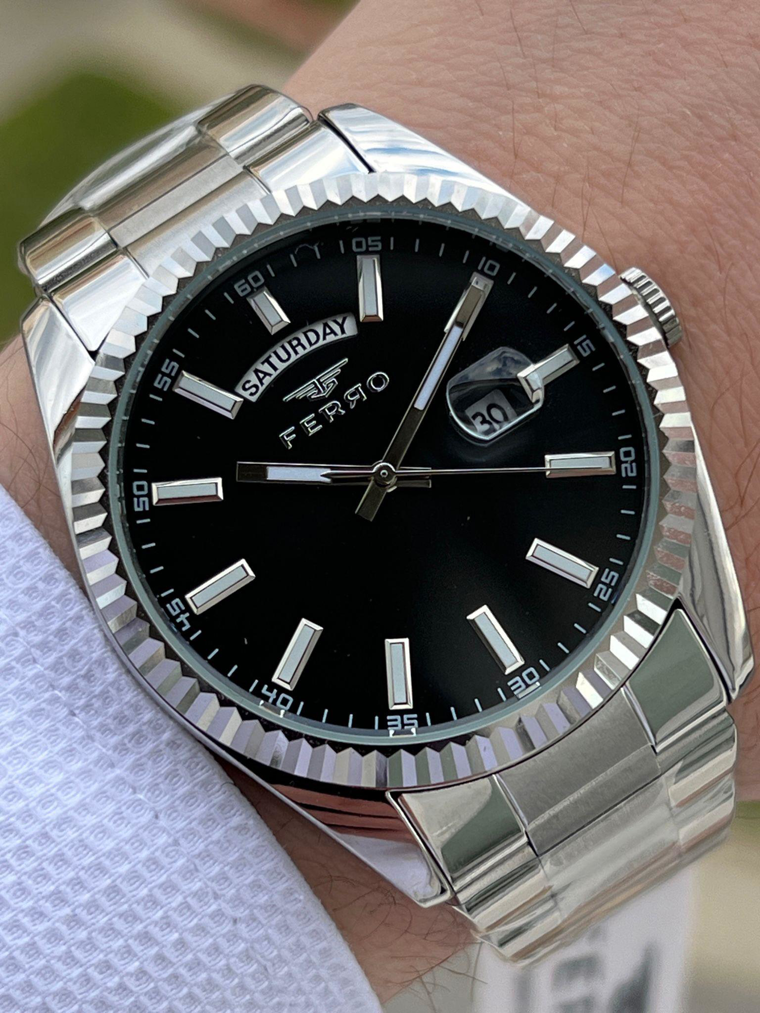 Ferro Çelik Kordon İç Fonksiyonları Aktif Chronograph 30 Mt Su Ge
