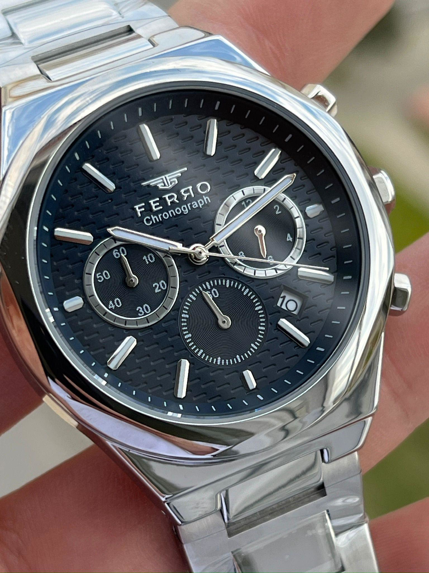 Ferro Çelik Kordon İç Fonksiyonları Aktif Chronograph 30 Mt Su Ge