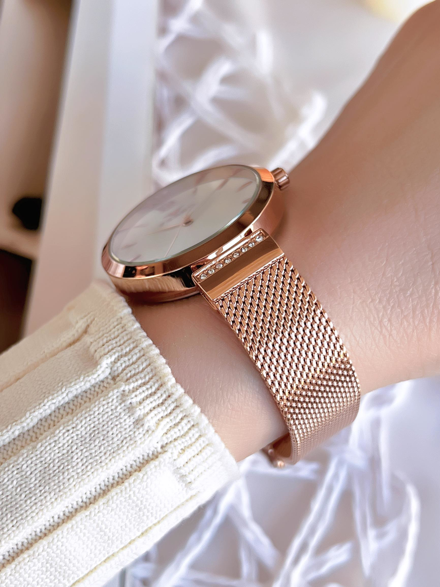 Ferro Hasır Kordonlu Rose Gold Kararmaz Renk Atmaz 3 Atm  Özel Ta Fiyatı, Yorumları ve Özellikleri