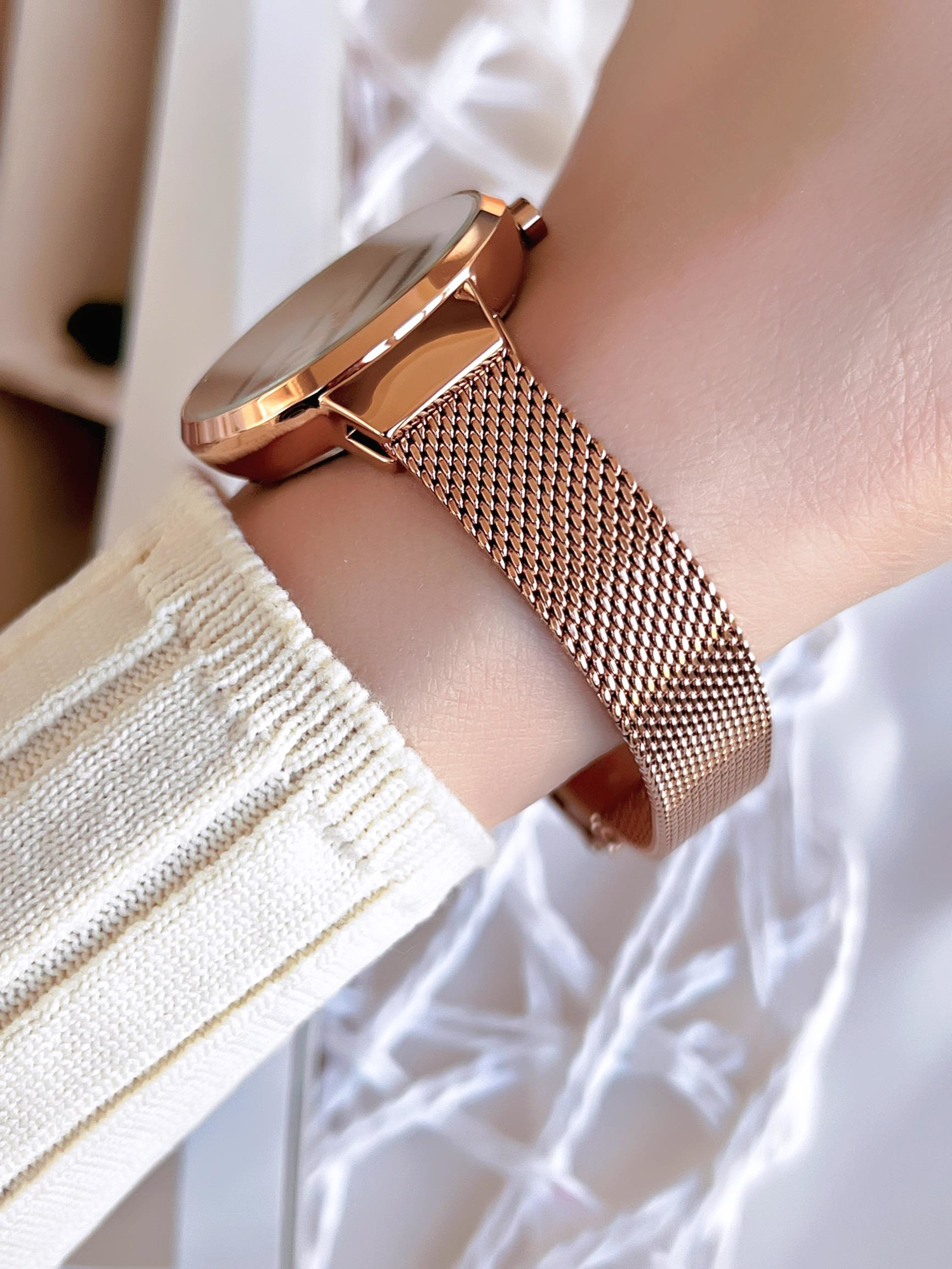 Ferro Hasır Kordonlu Rose Gold Kararmaz Renk Atmaz 3 Atm  Özel Ta Fiyatı, Yorumları ve Özellikleri