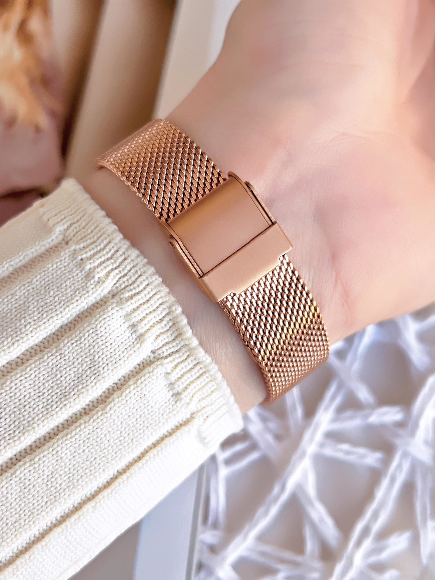 Ferro Hasır Kordonlu Rose Gold Kararmaz Renk Atmaz 3 Atm  Özel Ta Fiyatı, Yorumları ve Özellikleri