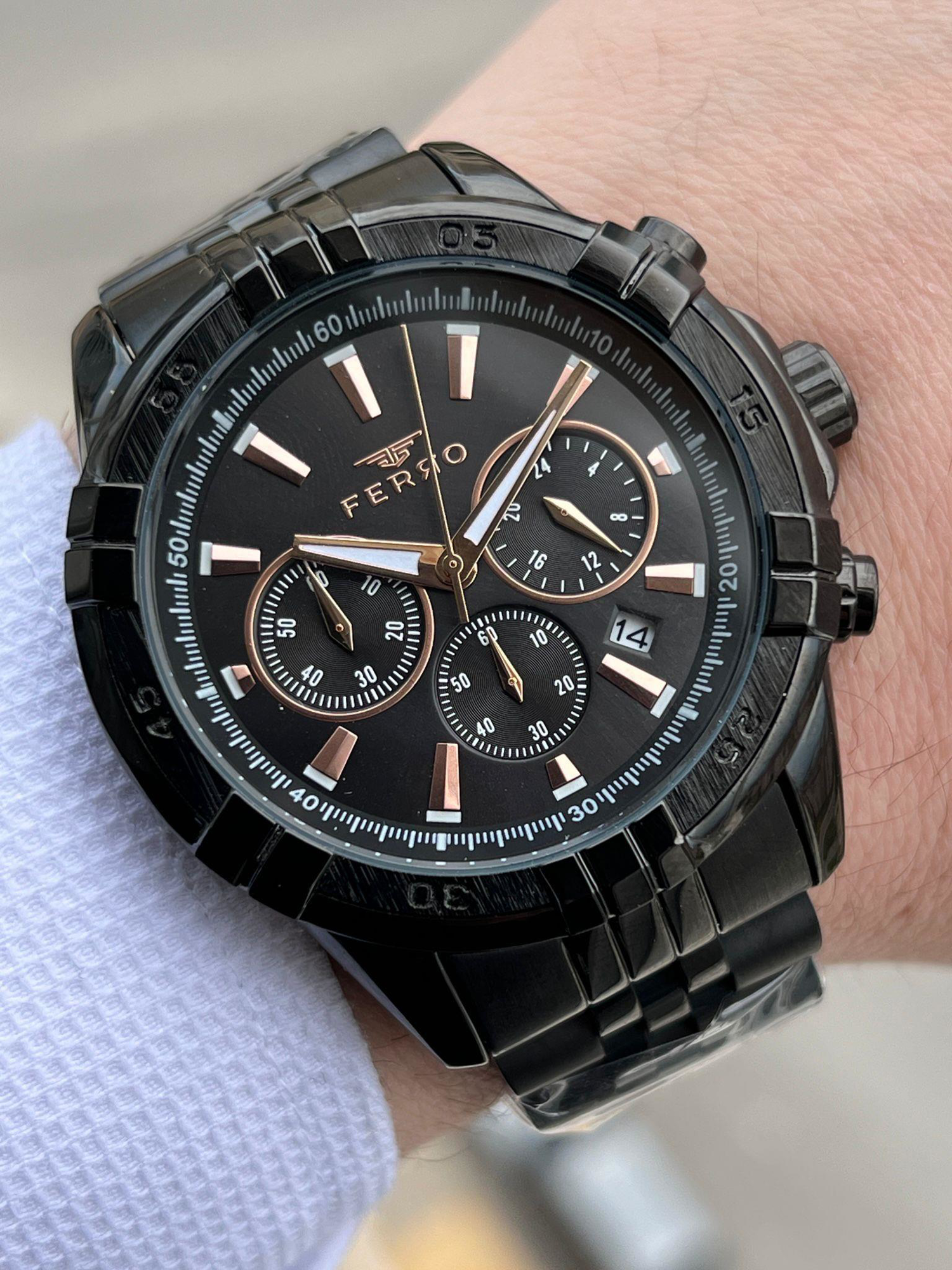 FERRO İç Fonksiyonları Aktif Chronograph 30 Mt Su Geçirmez Erkek 
