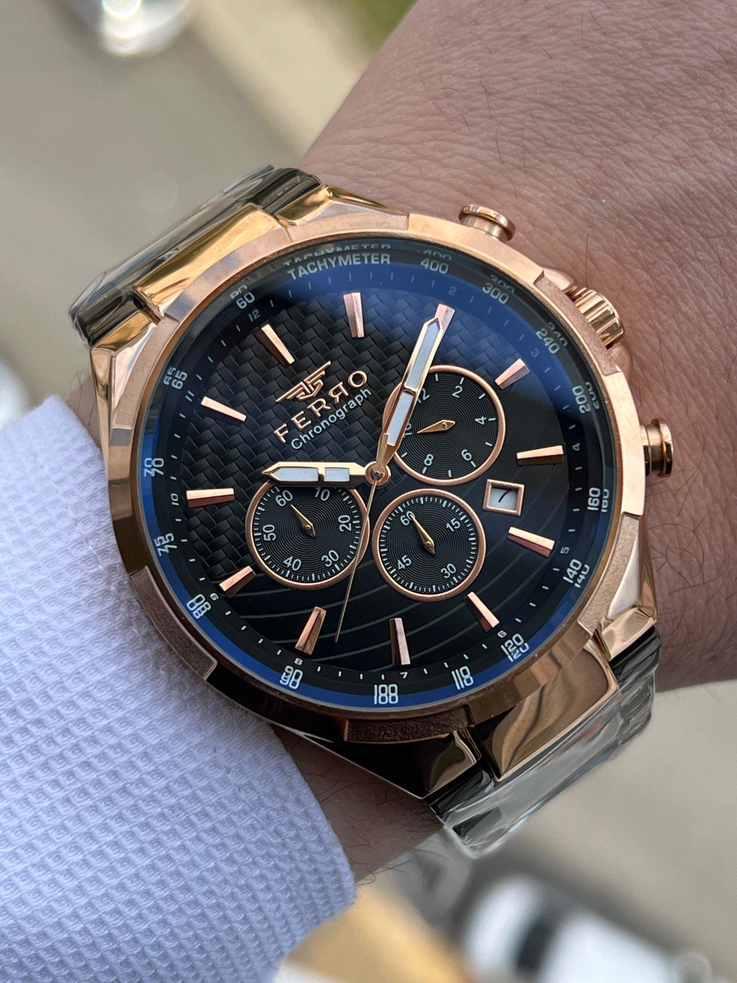 FERRO İç Fonksiyonları Aktif Chronograph 30 Mt Su Geçirmez Erkek FERRO İç Fonksiyonları Aktif Chronograph 30 Mt Su Geçirmez Erkek