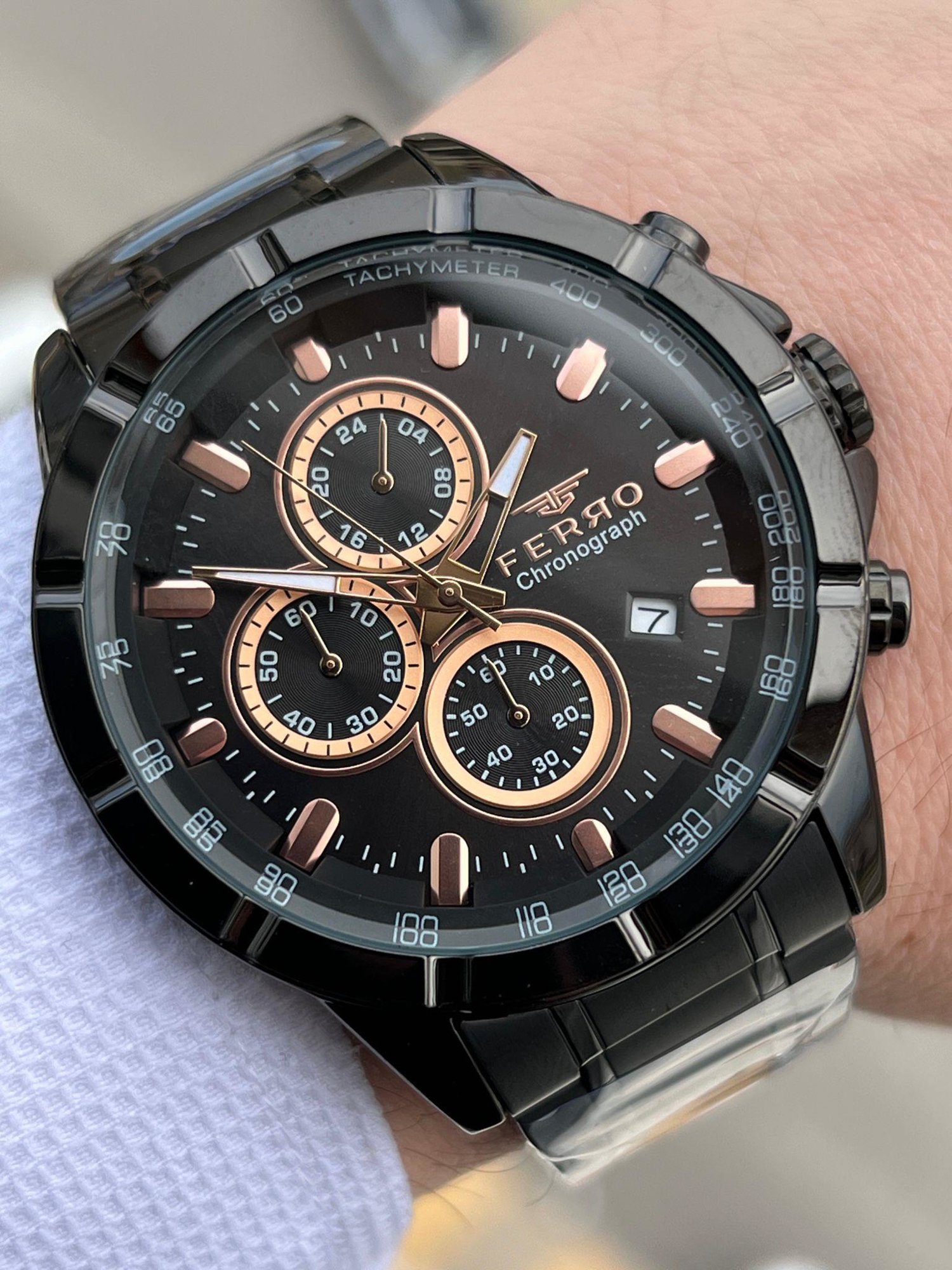 FERRO İç Fonksiyonları Aktif Chronograph 30 Mt Su Geçirmez Erkek 