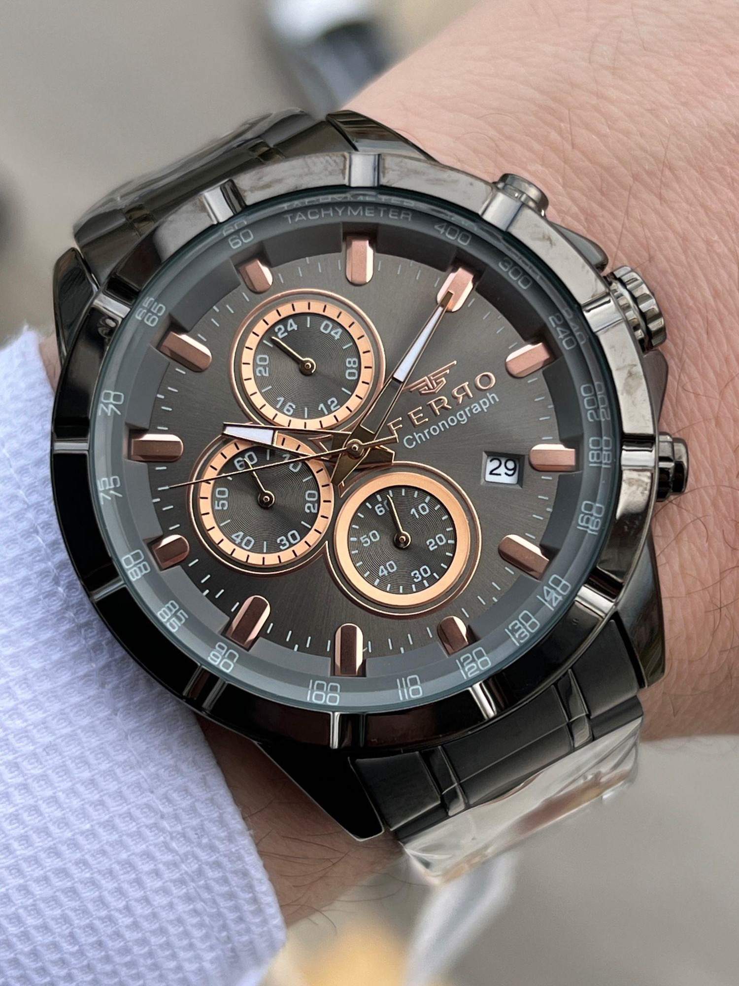 FERRO İç Fonksiyonları Aktif Chronograph 30 Mt Su Geçirmez Erkek 